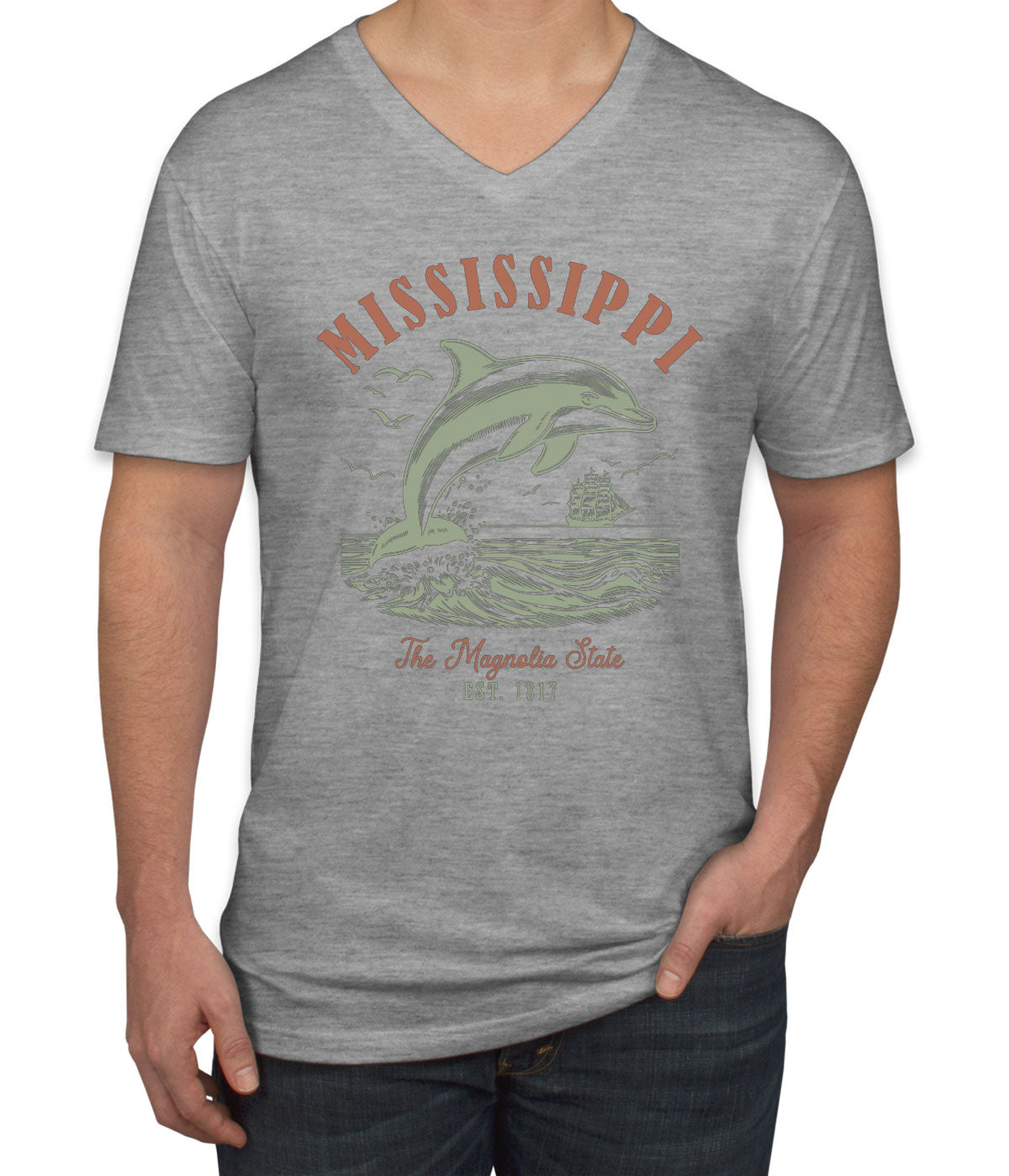 Mississippi State Vintage Men's V Neck T-shirt