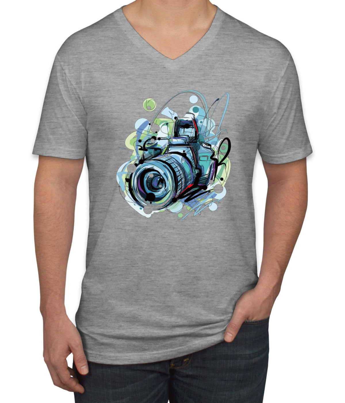 Photographer Photo Camera Men's V Neck T-shirt