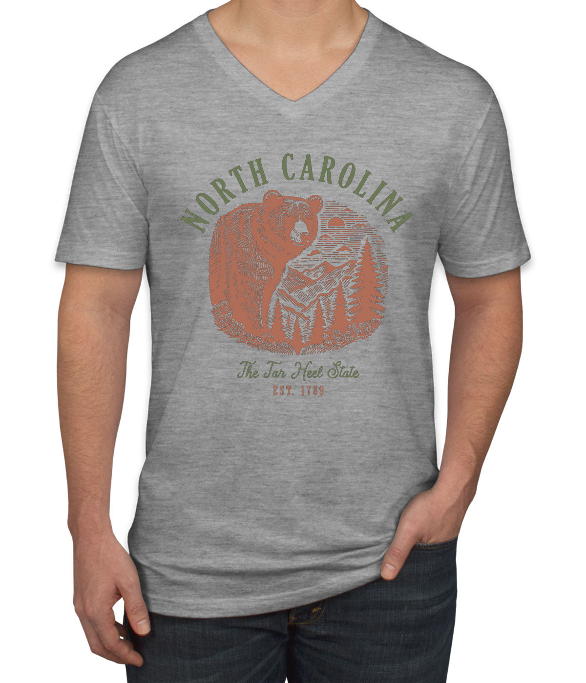North Carolina State Vintage Men's V Neck T-shirt