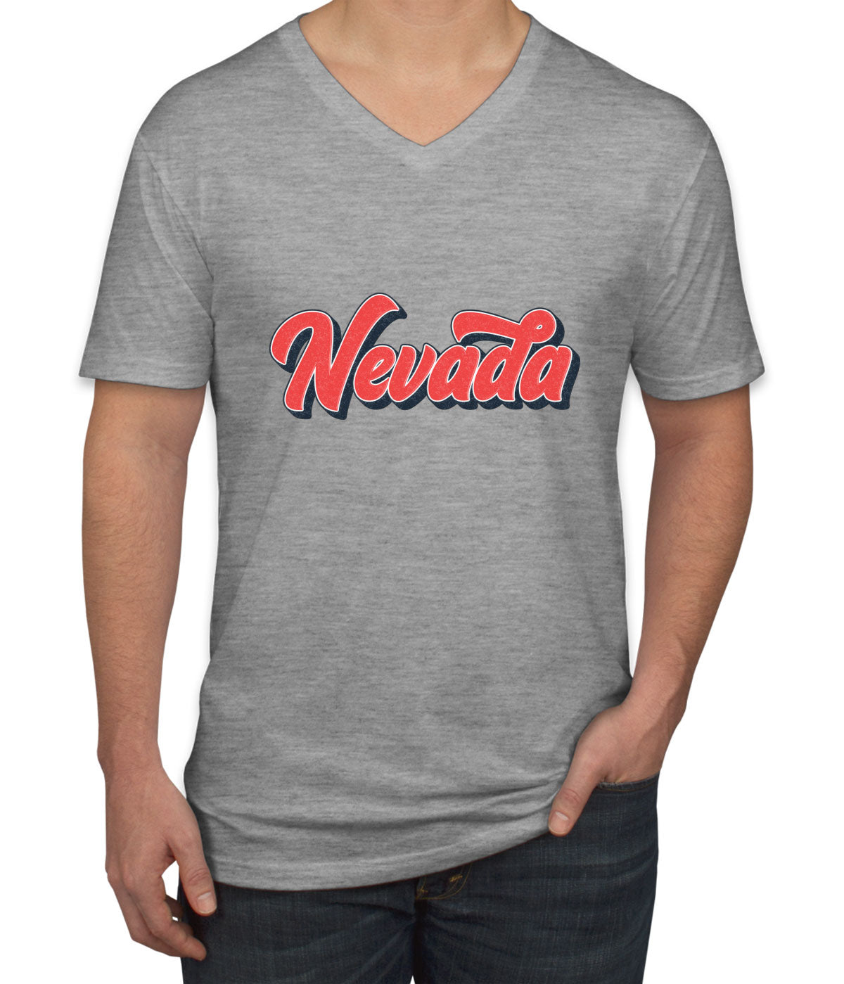 Nevada Vintage Typography Men's V Neck T-shirt