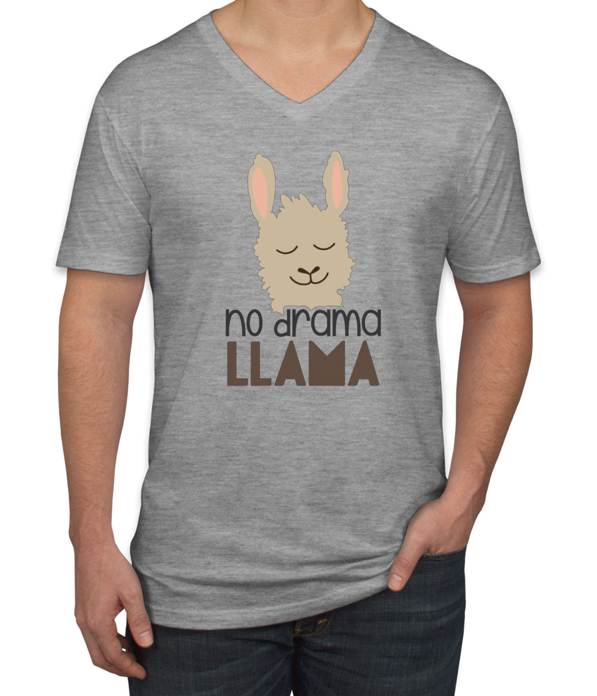 No Drama Llama Men's V Neck T-shirt