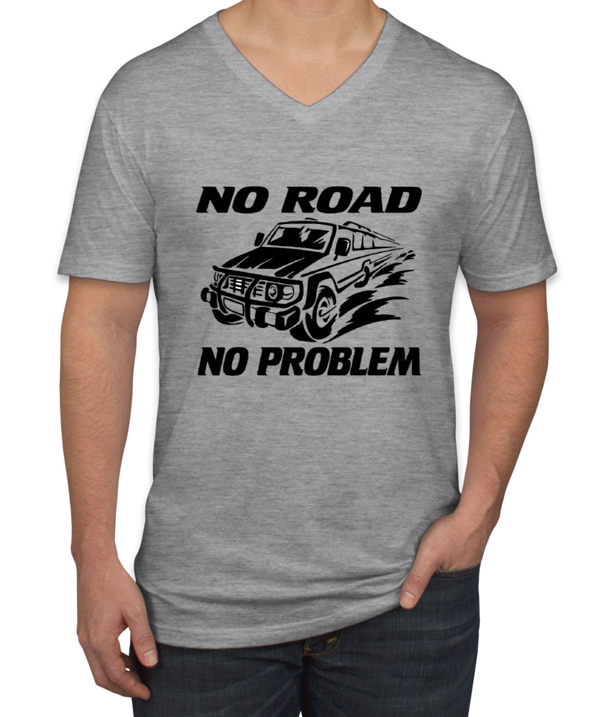 No Road No Problem Off Road Men's V Neck T-shirt