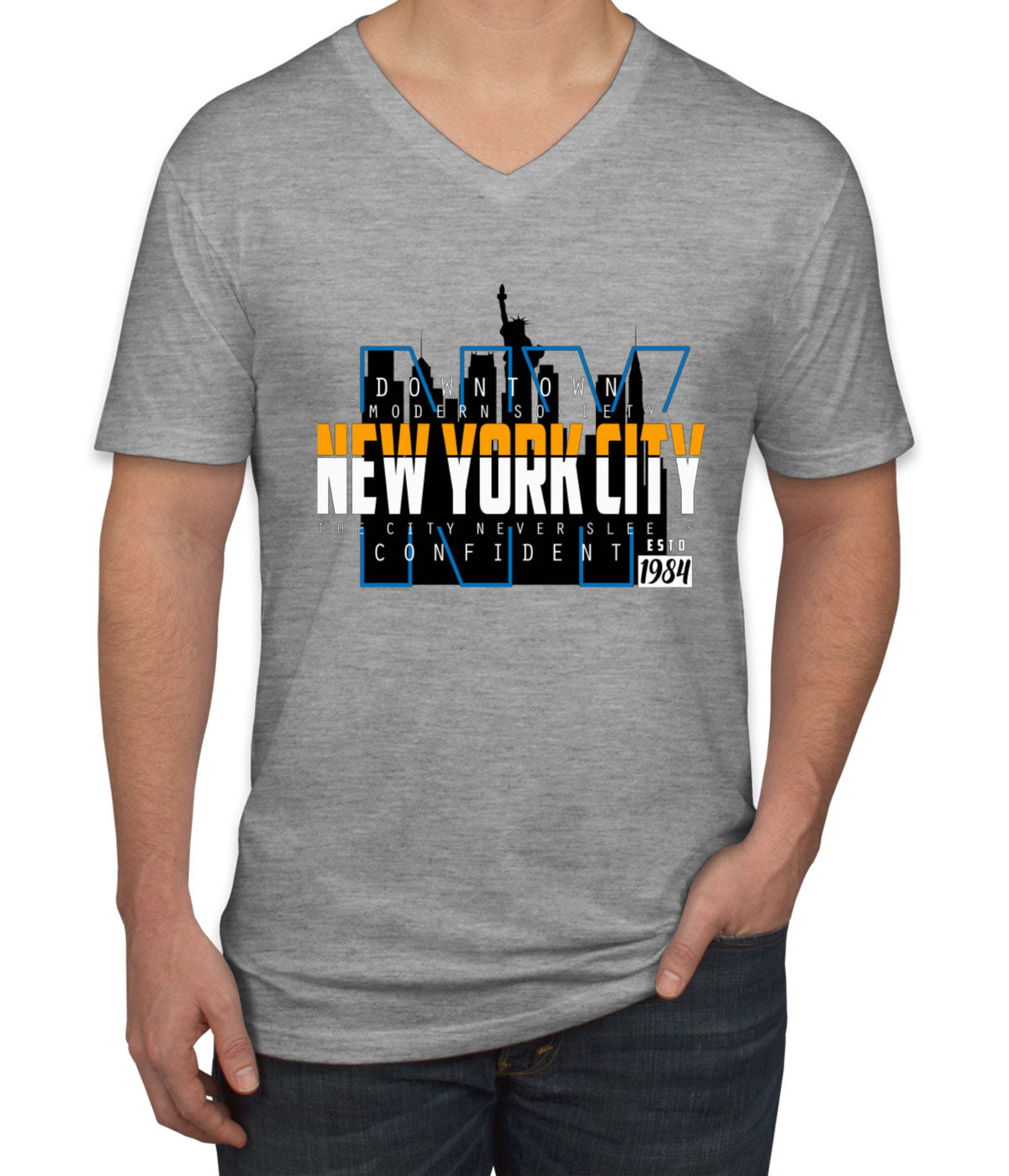 New York City Never Sleep Men's V Neck T-shirt