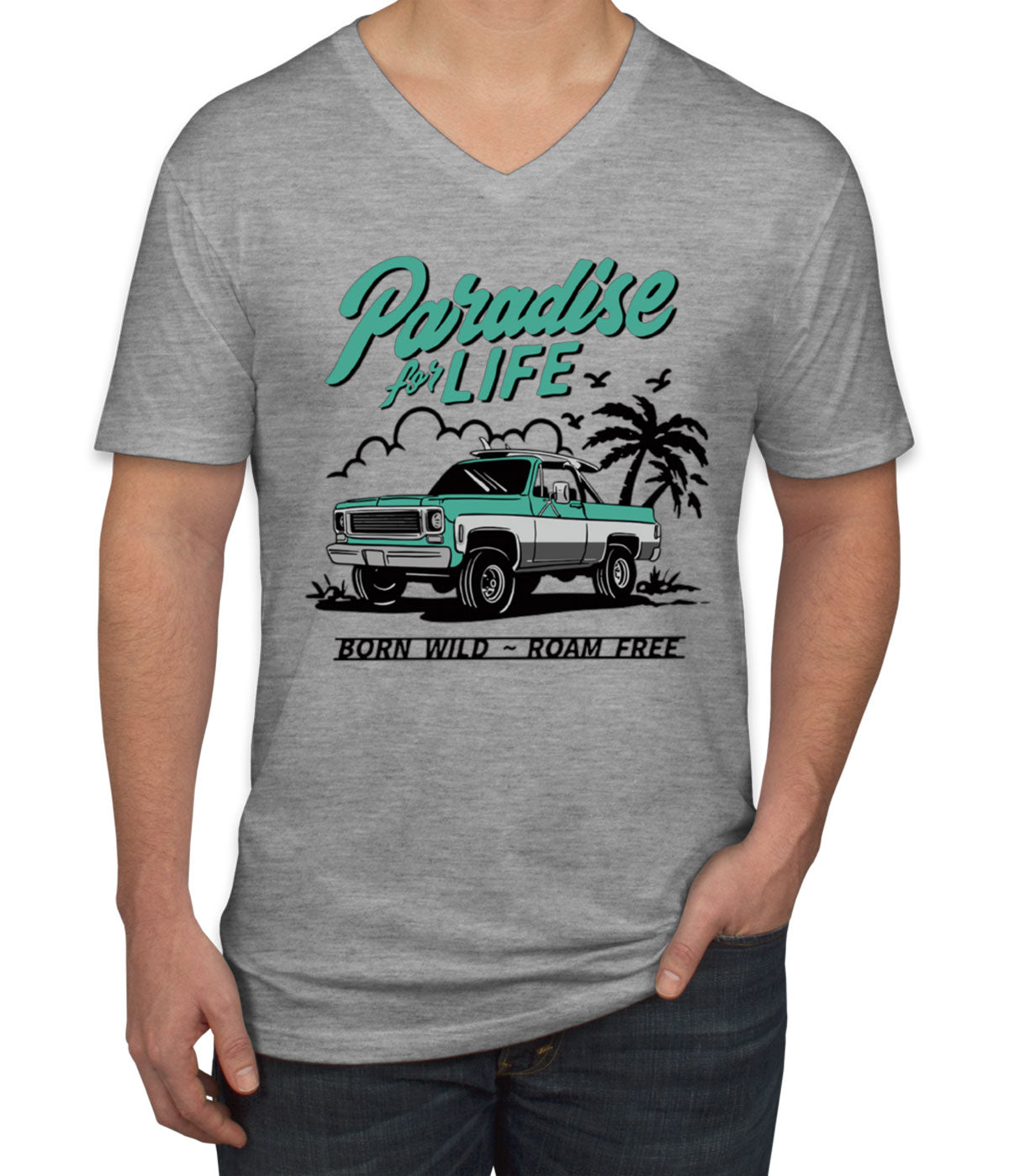 Paradise For Life Men's V Neck T-shirt