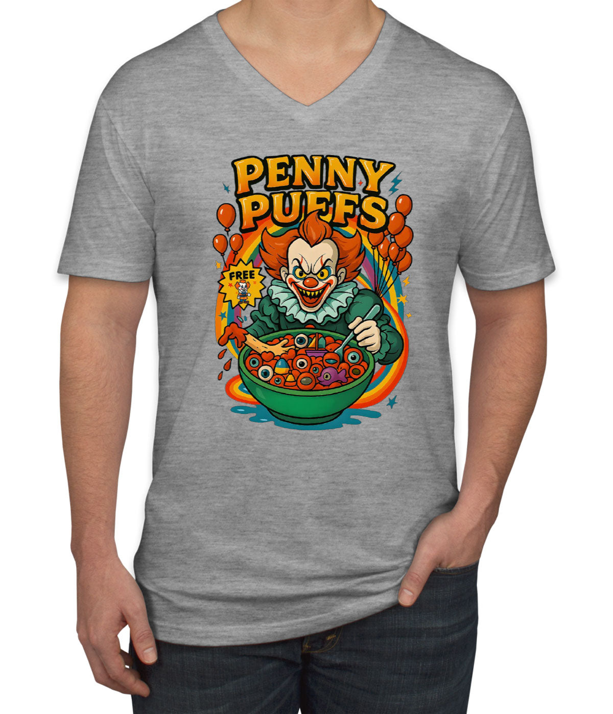 Penny Puffs Halloween Men's V Neck T-shirt