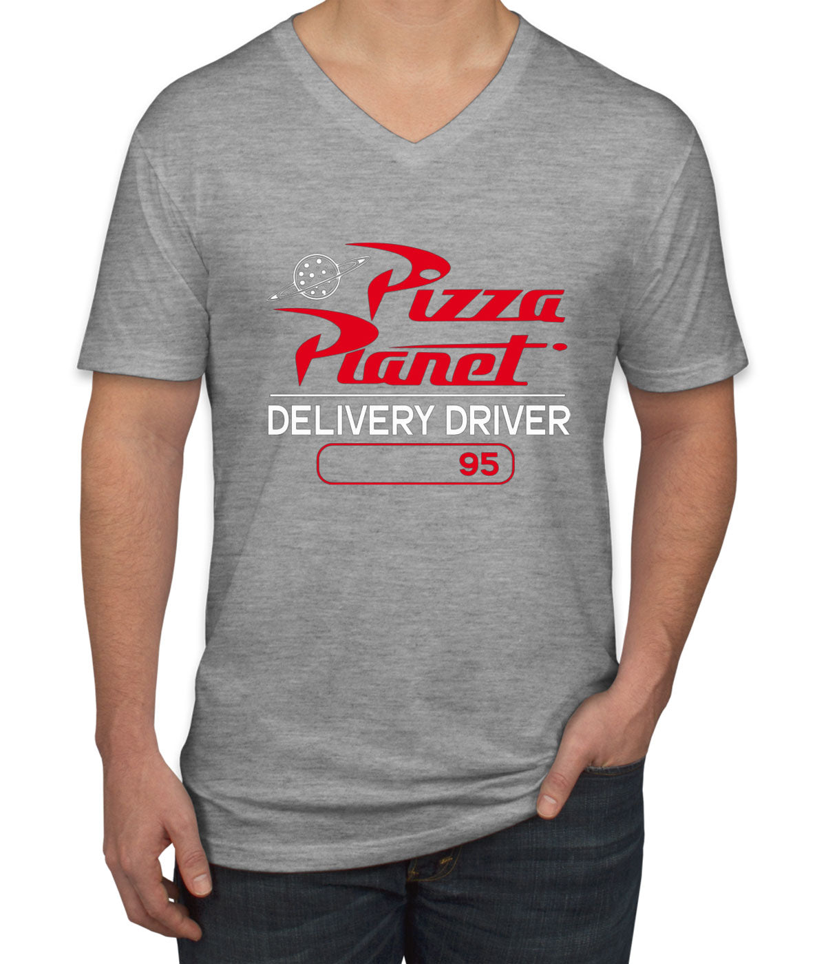 Pizza Planet Delivery Driver Men's V Neck T-shirt