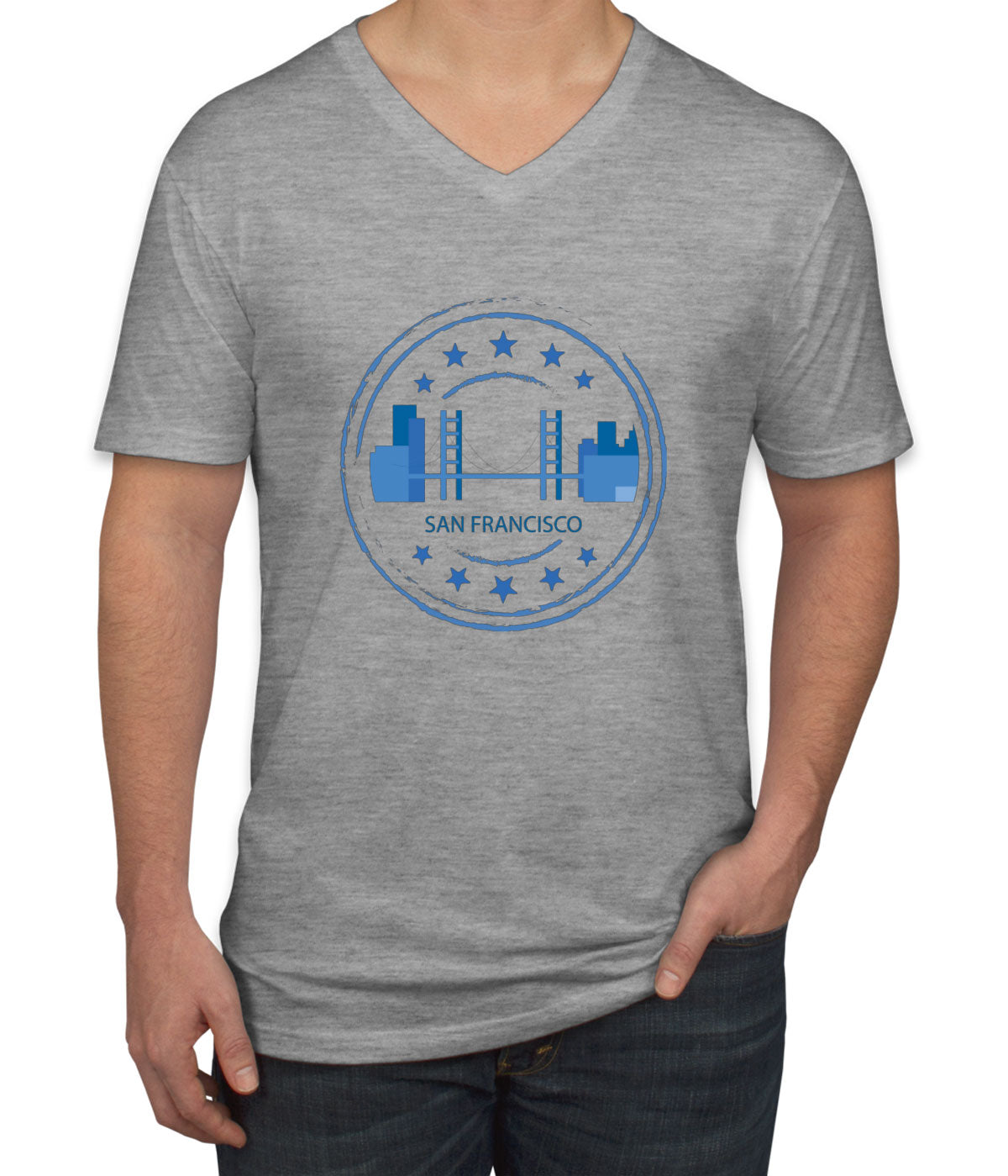 San Francisco Stamp Men's V Neck T-shirt