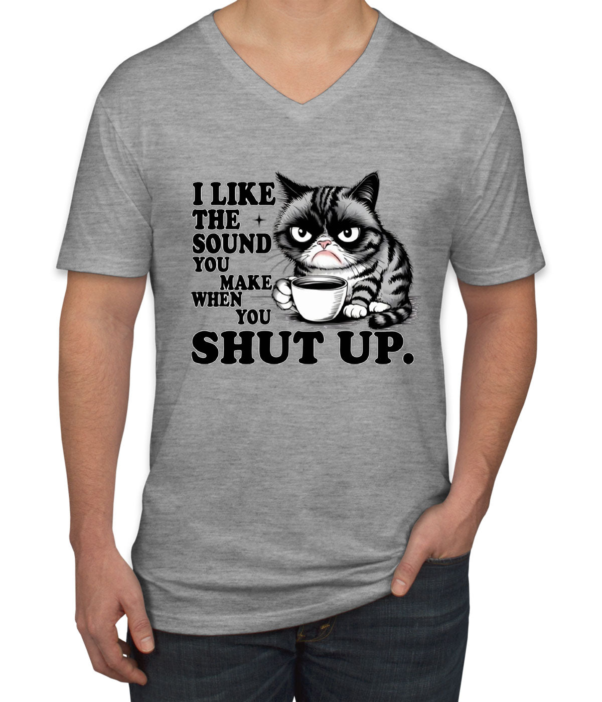 Sarcastic Cat Men's V Neck T-shirt