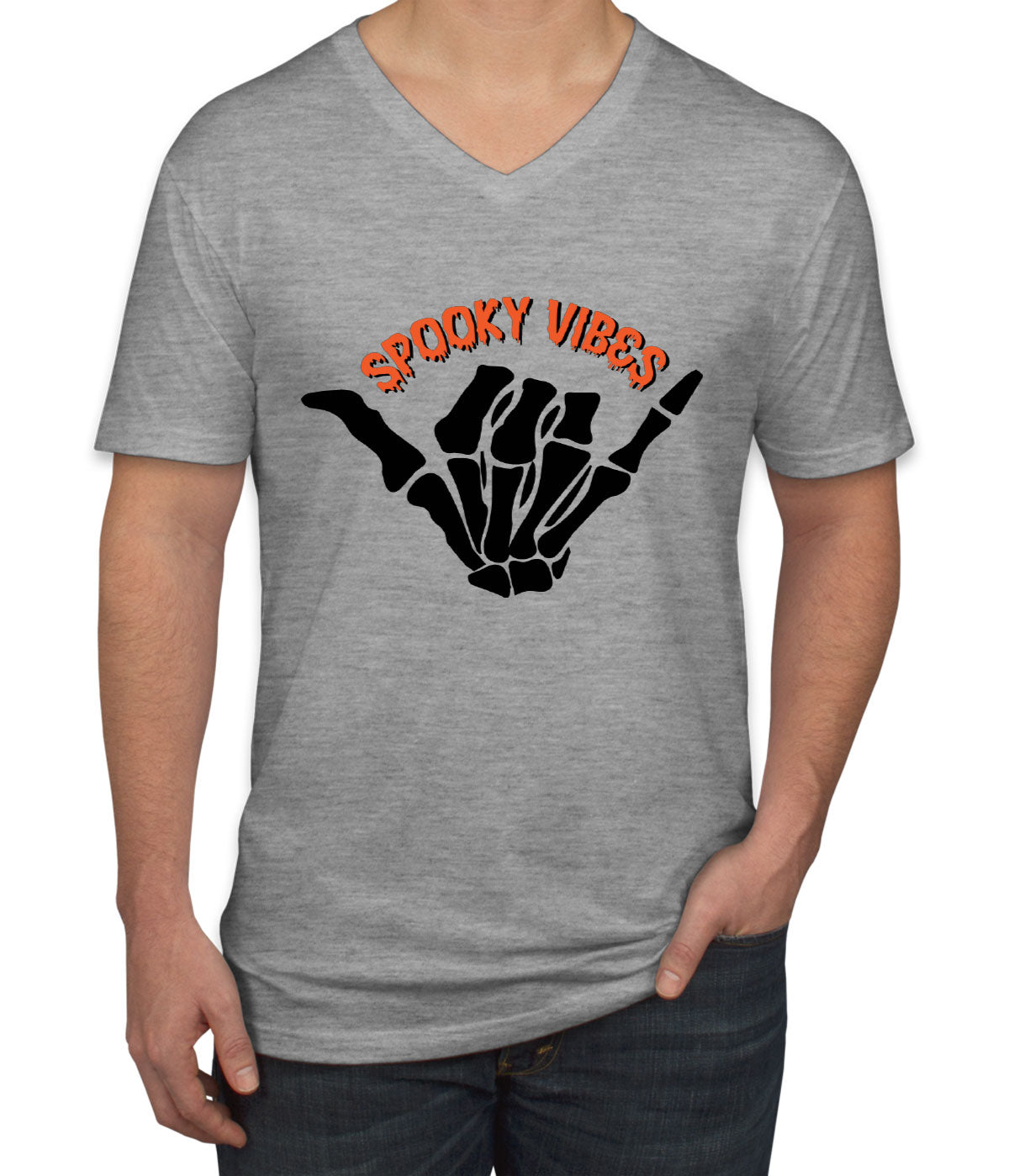 Spooky Vibes Halloween Men's V Neck T-shirt