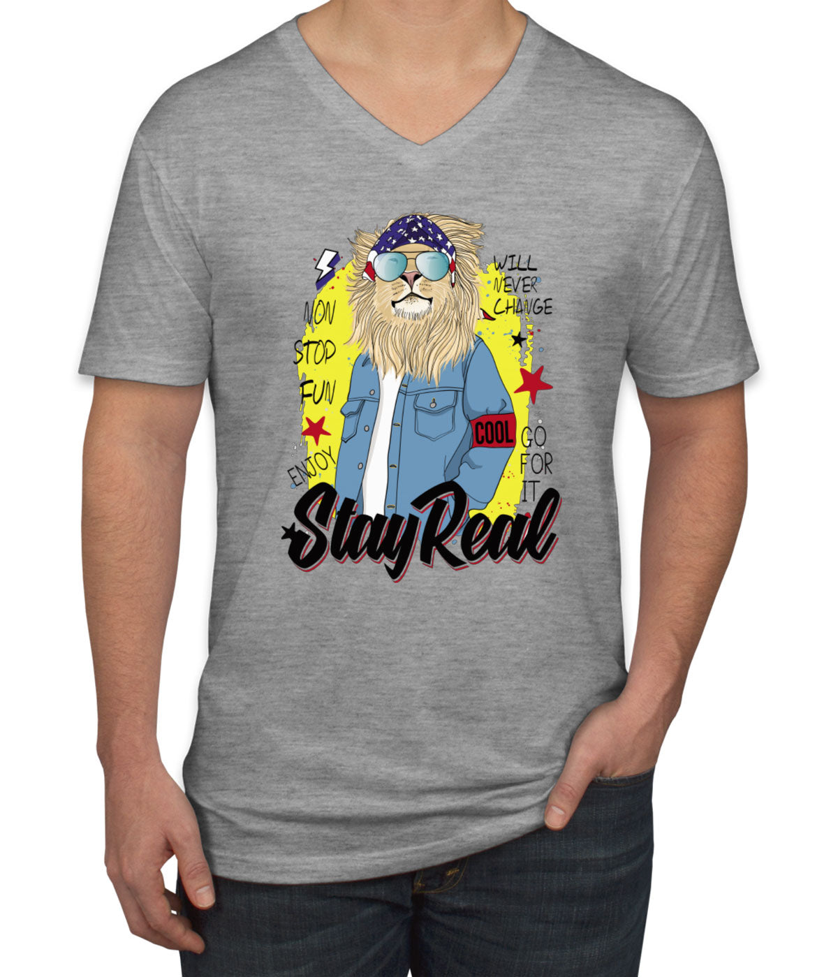 Stay Real Men's V Neck T-shirt