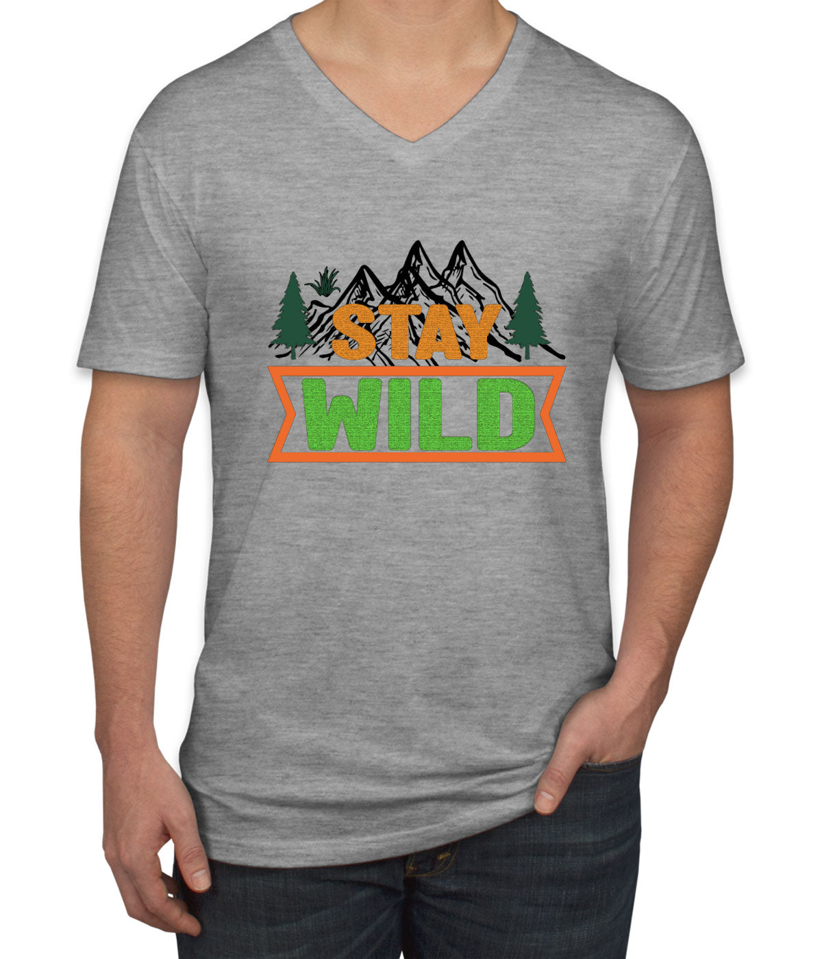 Stay Wild Camp Men's V Neck T-shirt