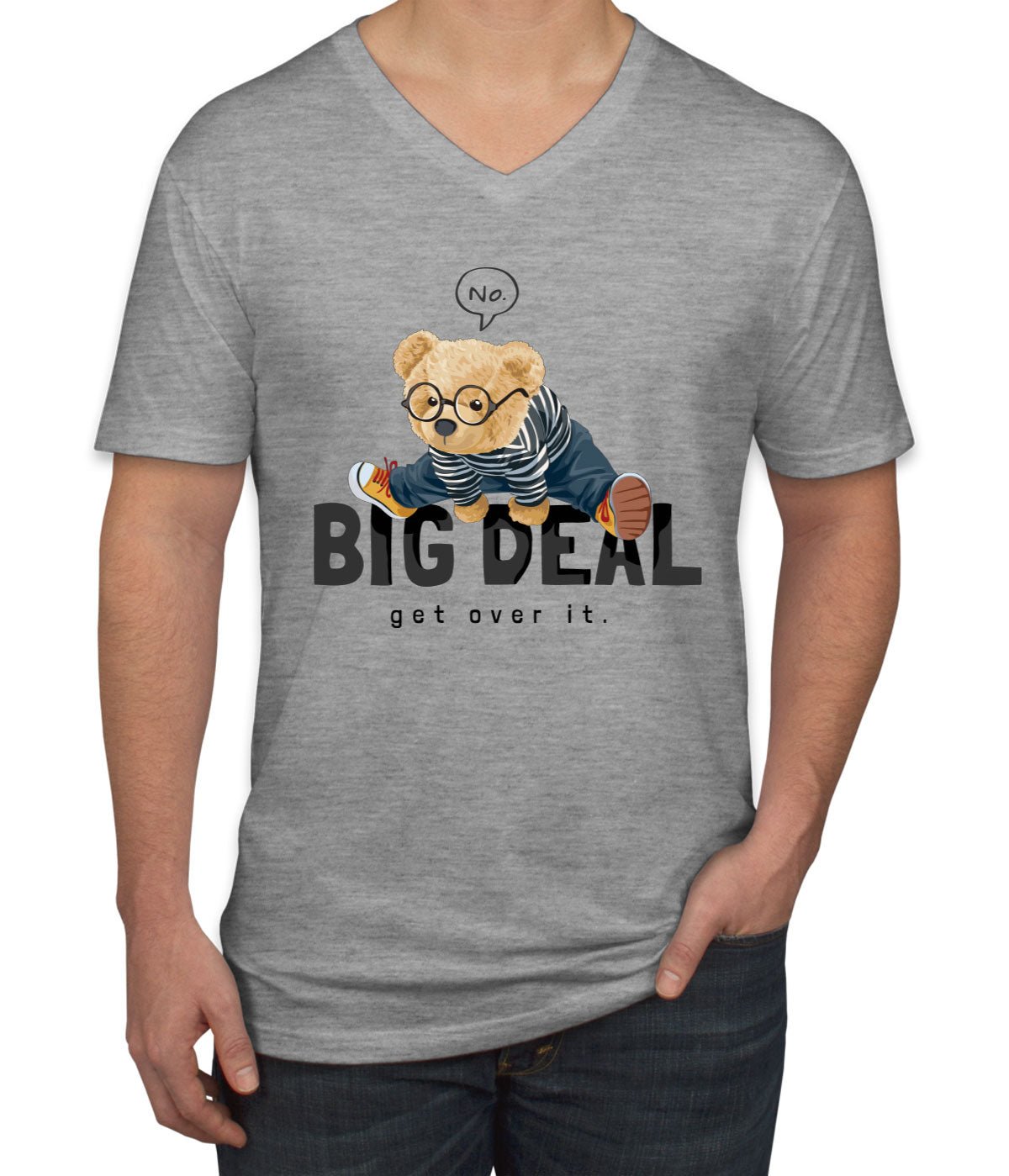 Teddy Bear Big Deal Men's V Neck T-shirt