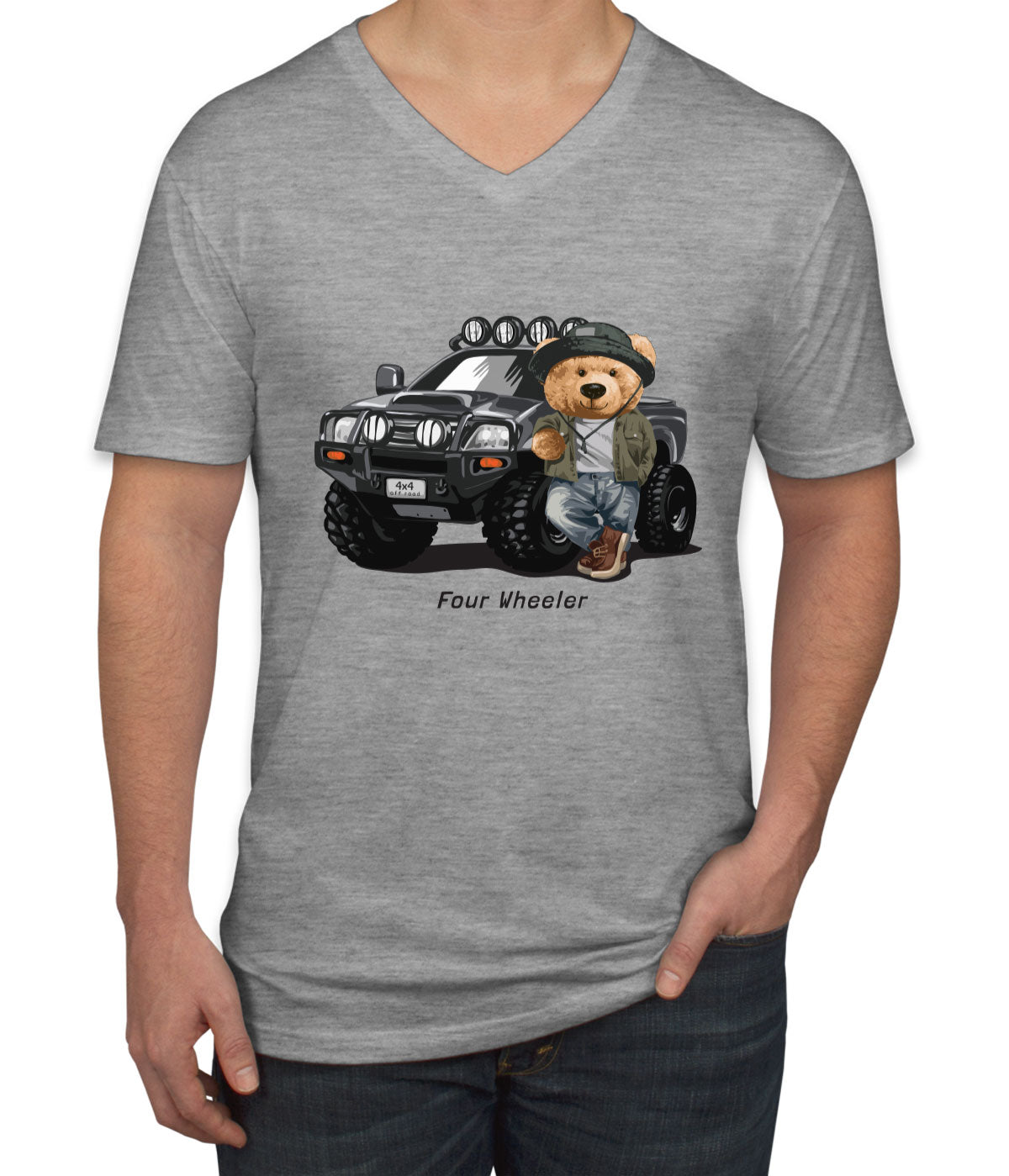 Teddy Bear Off Road Men's V Neck T-shirt