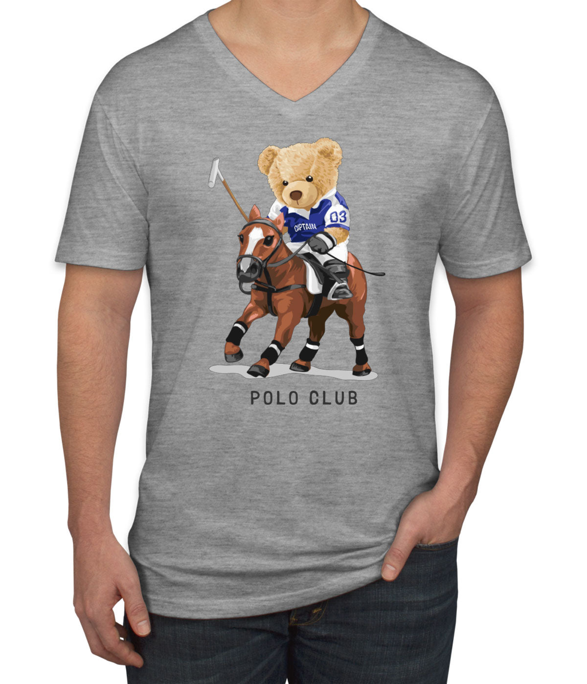 Teddy Bear Polo Men's V Neck T-shirt