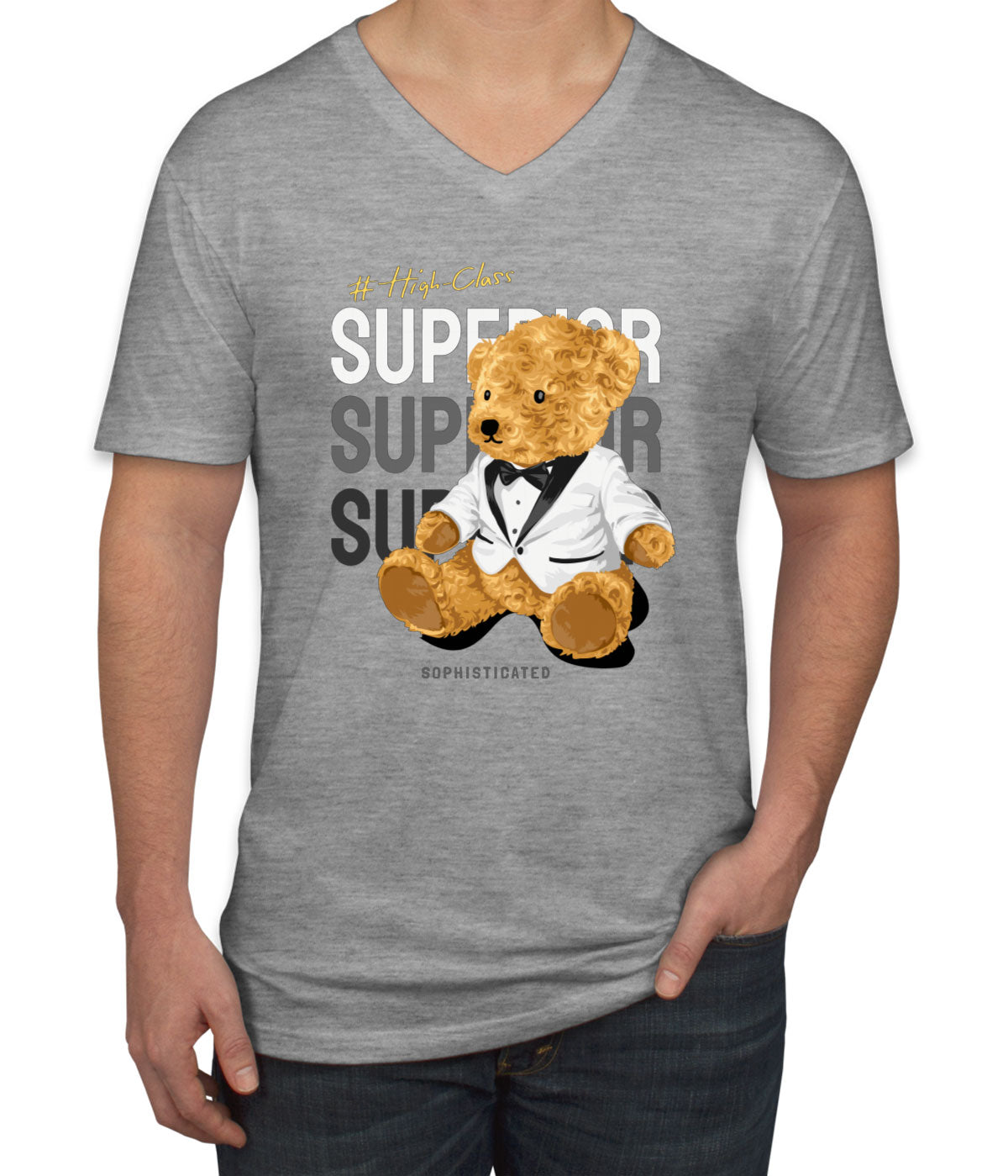 Teddy Bear Superior Men's V Neck T-shirt