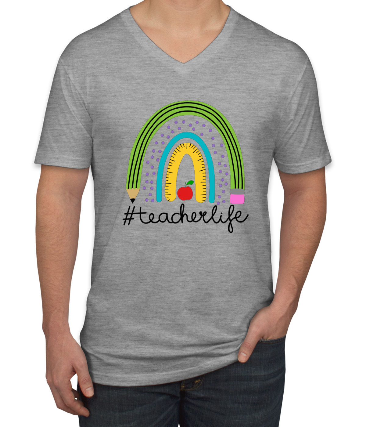 Teacher Life Men's V Neck T-shirt