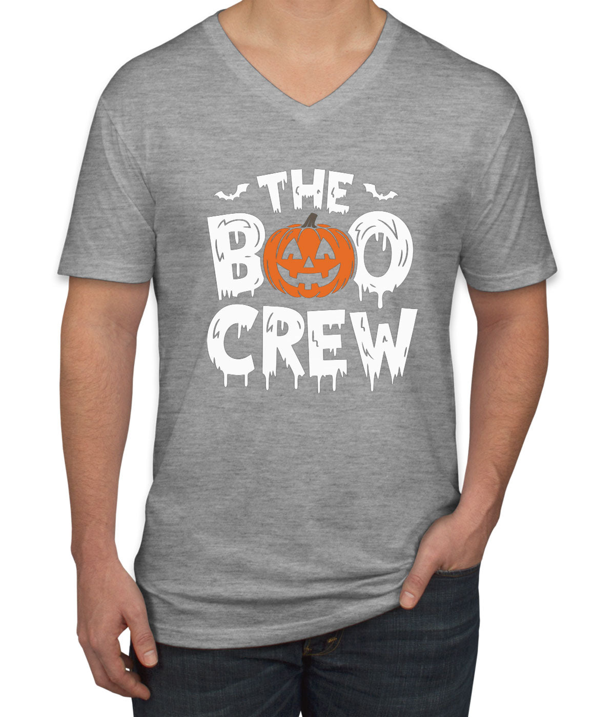 The Boo Crew Halloween Men's V Neck T-shirt