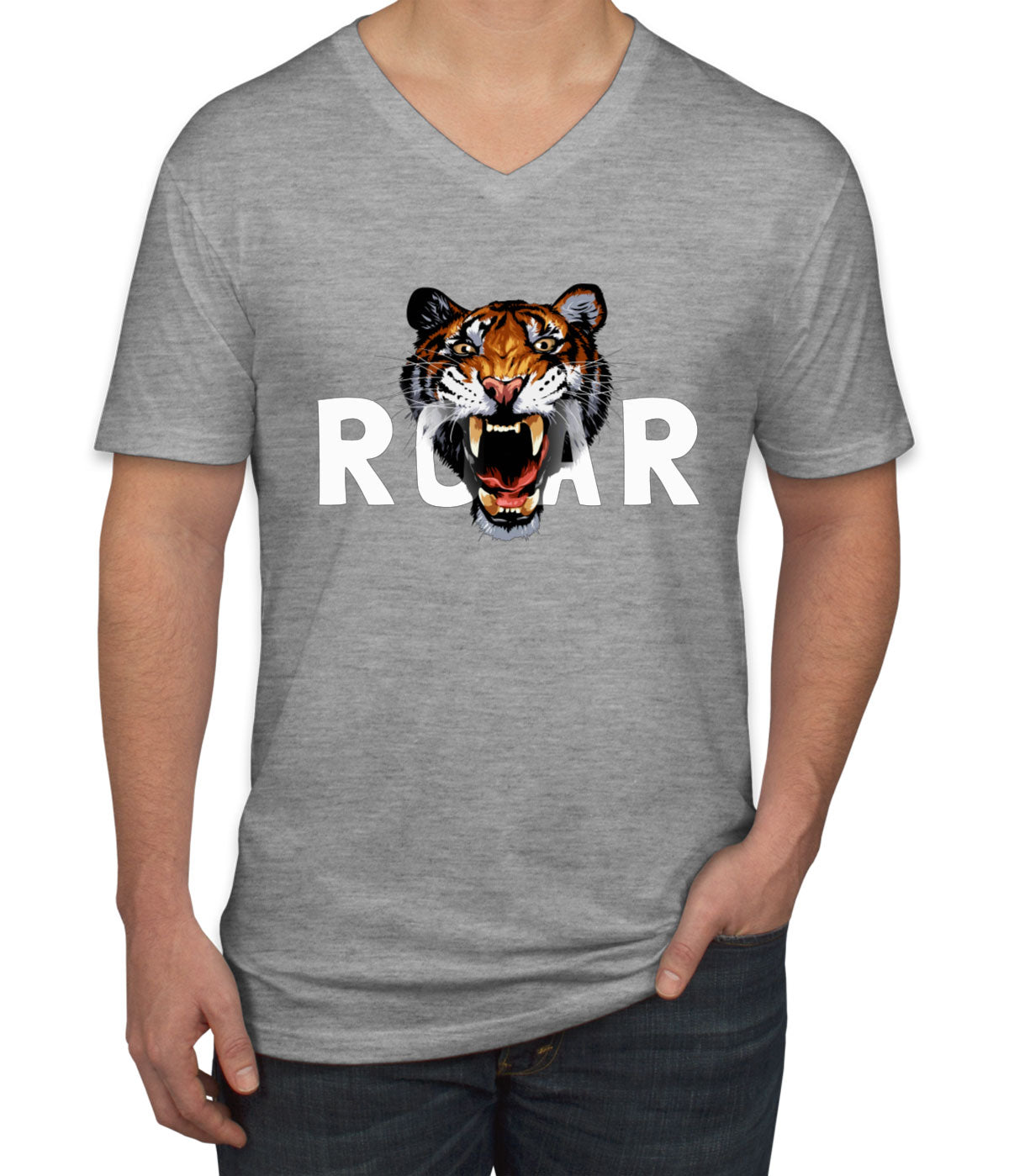 Tiger Roar Men's V Neck T-shirt