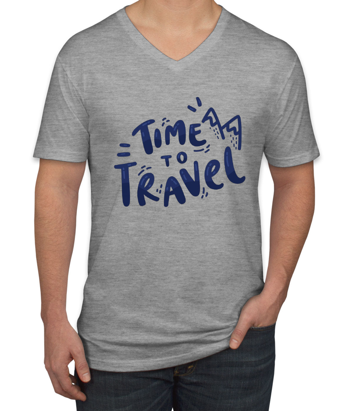 Time To Travel Men's V Neck T-shirt