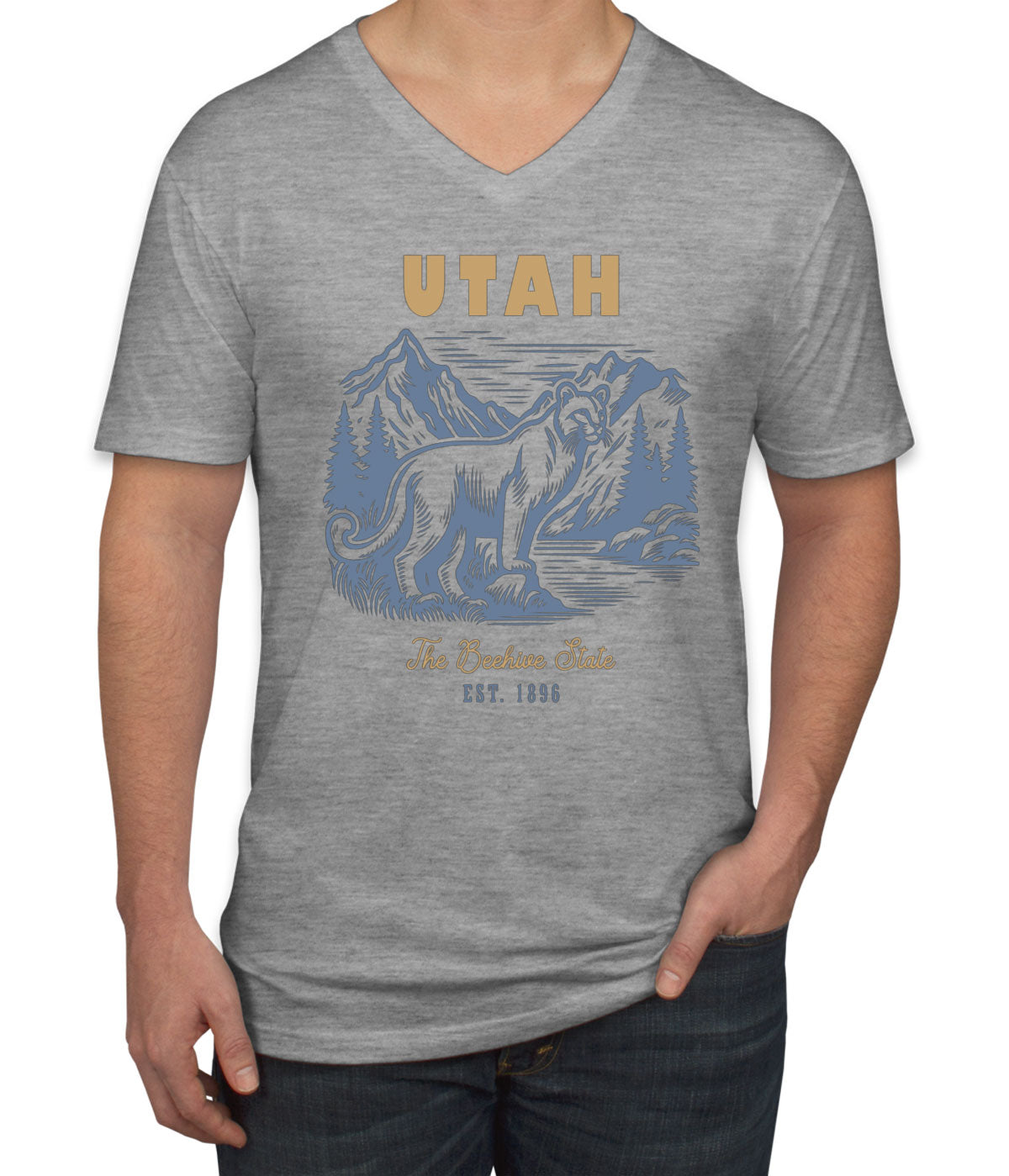 Utah State Vintage Men's V Neck T-shirt