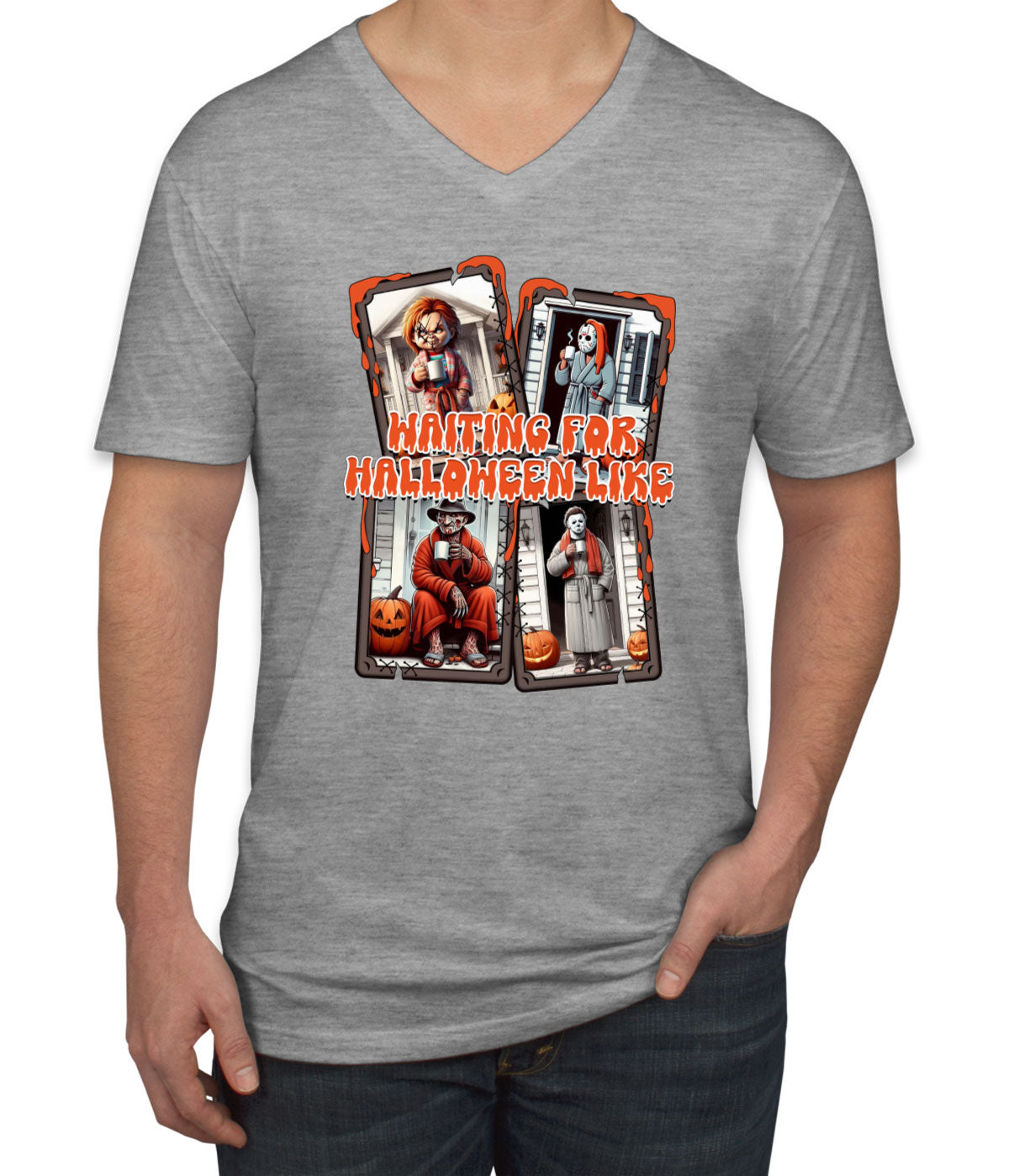 Waiting For Halloween Like Men's V Neck T-shirt