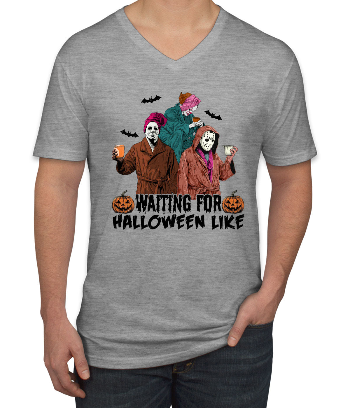 Waiting For Halloween Like Men's V Neck T-shirt