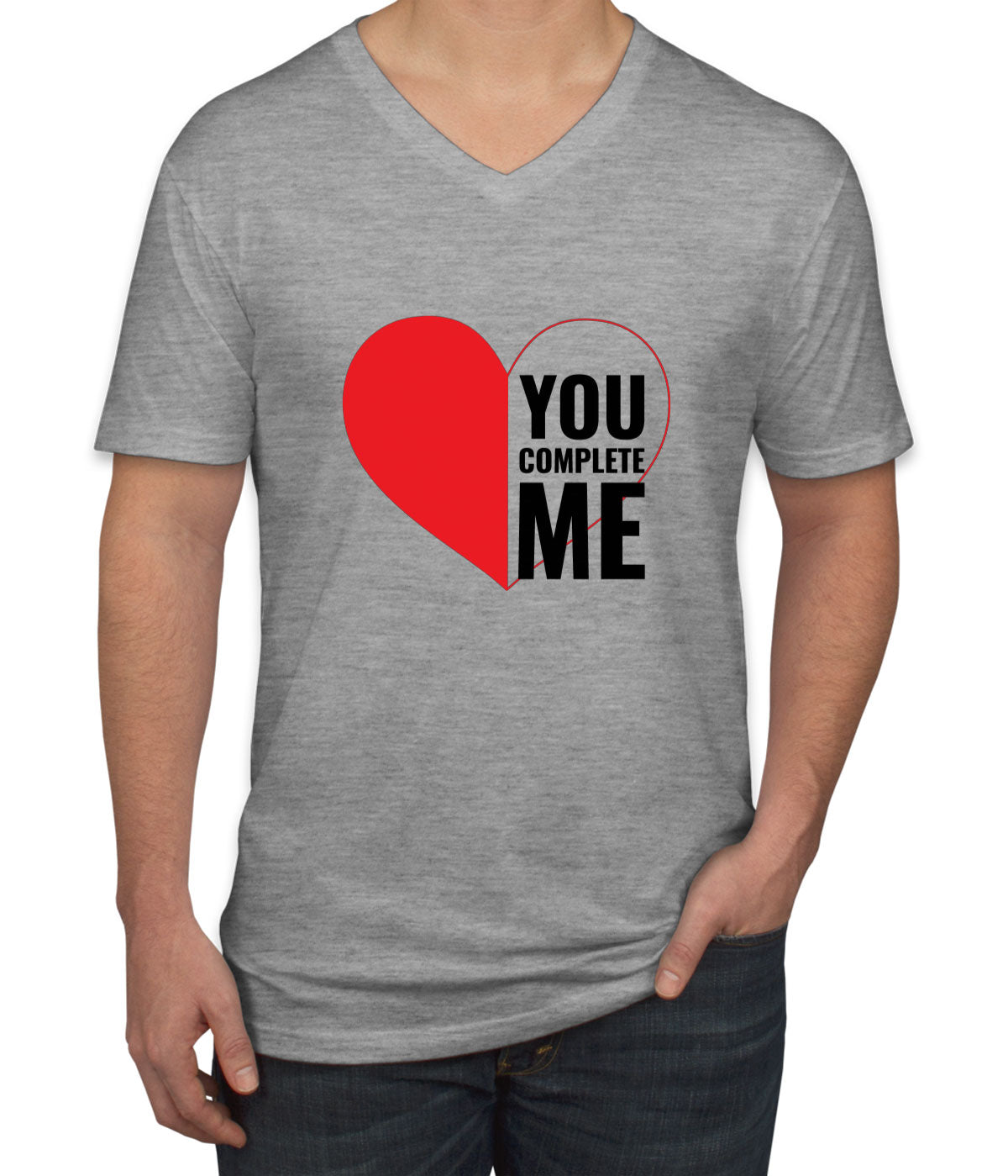 You Complete Me Valentine's Day Men's V Neck T-shirt