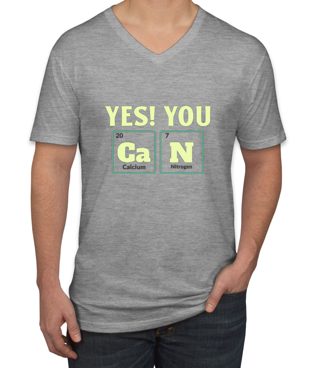 Yes You Can Funny Periodic Table Men's V Neck T-shirt