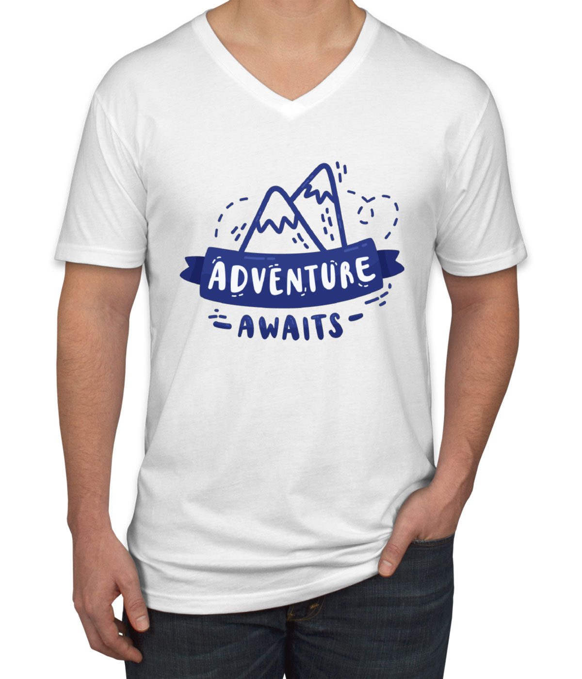 Adventure Awaits Men's V Neck T-shirt