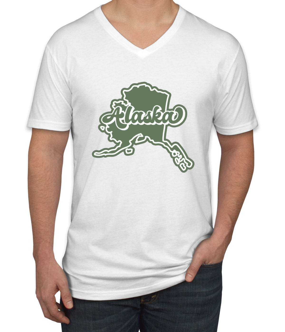 Alaska Map Men's V Neck T-shirt