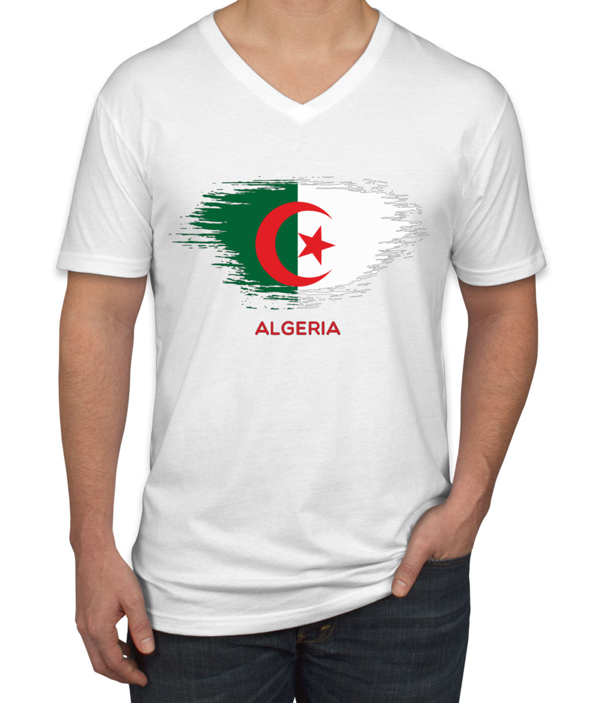 Algeria Flag Men's V Neck T-shirt