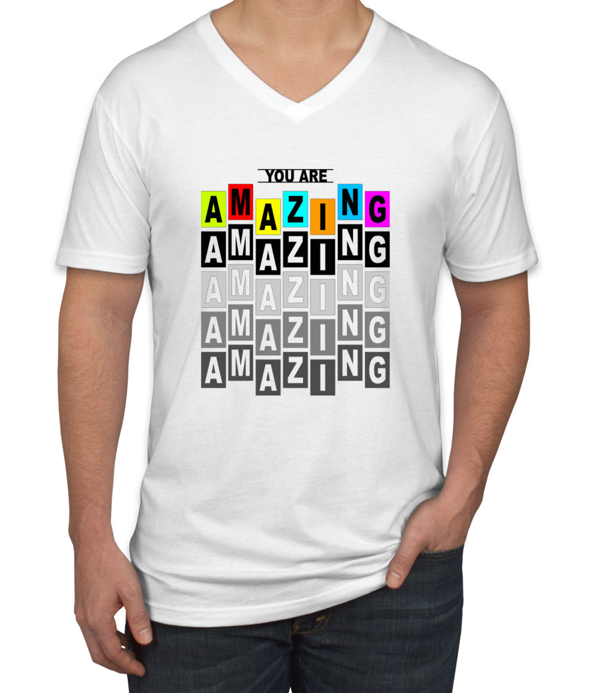 Amazing Typography Men's V Neck T-shirt