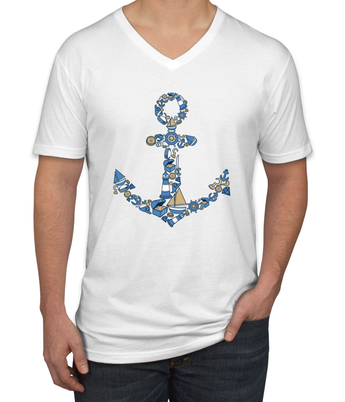 Anchor Men's V Neck T-shirt