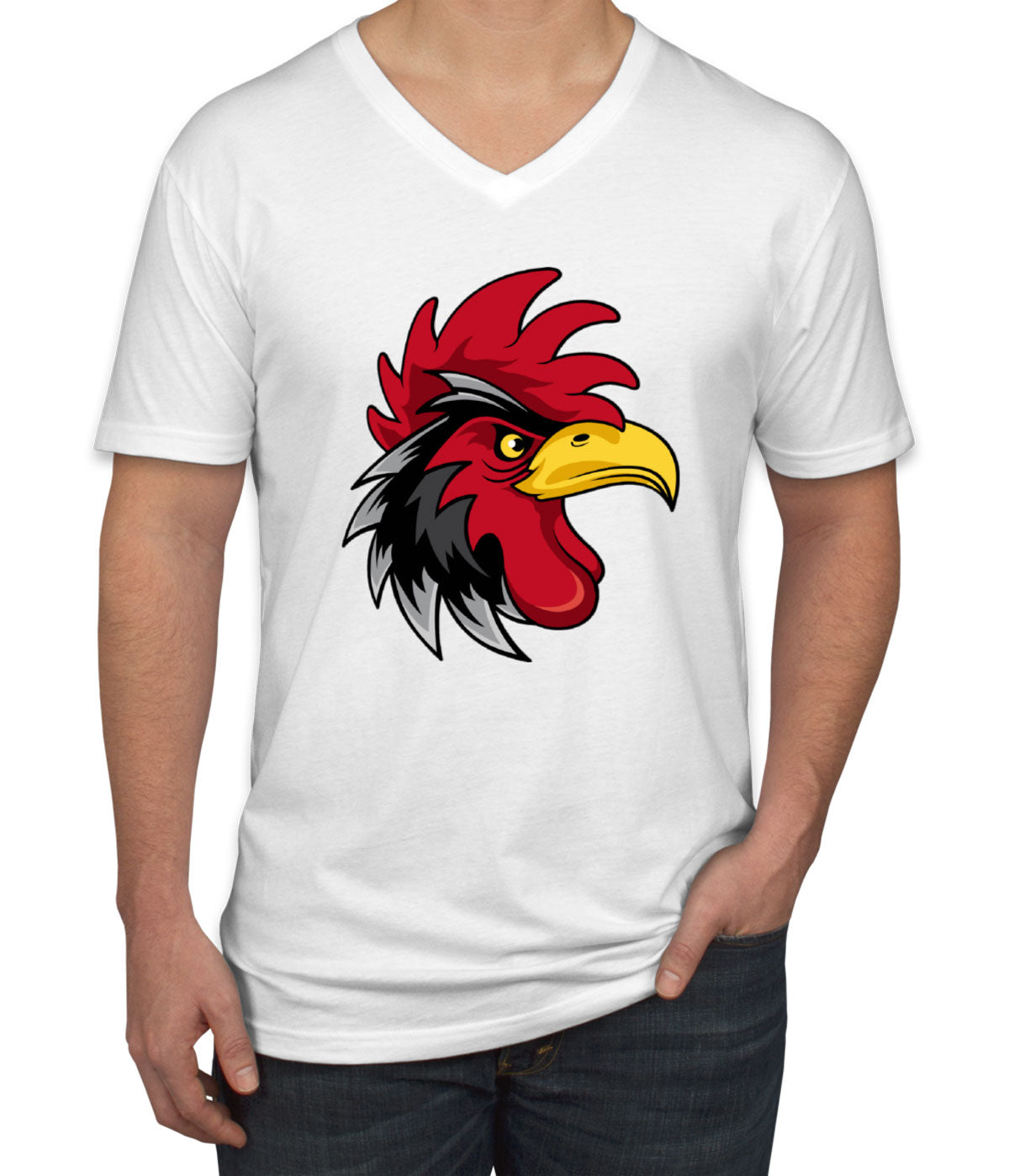 Angry Rooster Men's V Neck T-shirt