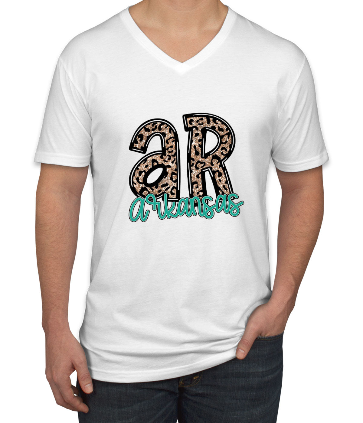 Arkansas State Abbreviation Men's V Neck T-shirt