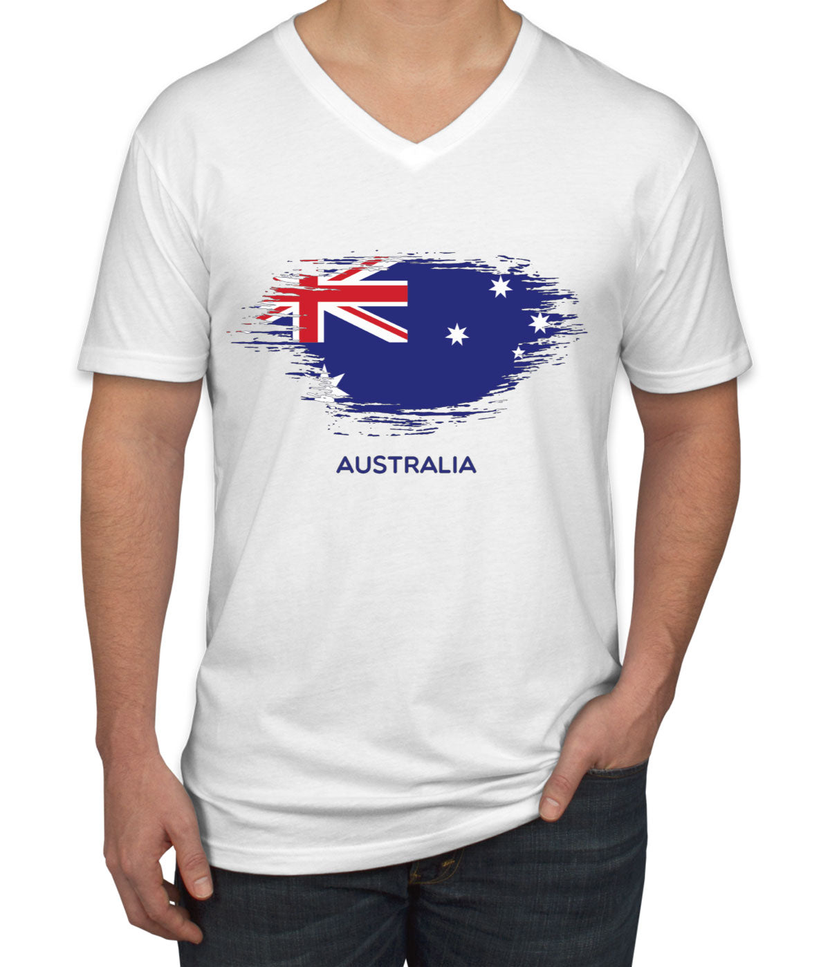 Australia Flag Men's V Neck T-shirt