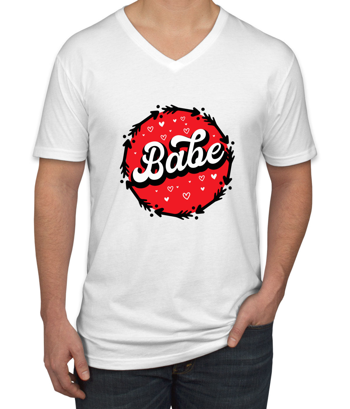 Babe Valentine's Day Men's V Neck T-shirt