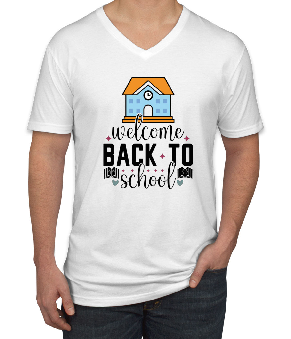 Welcome Back To School Men's V Neck T-shirt