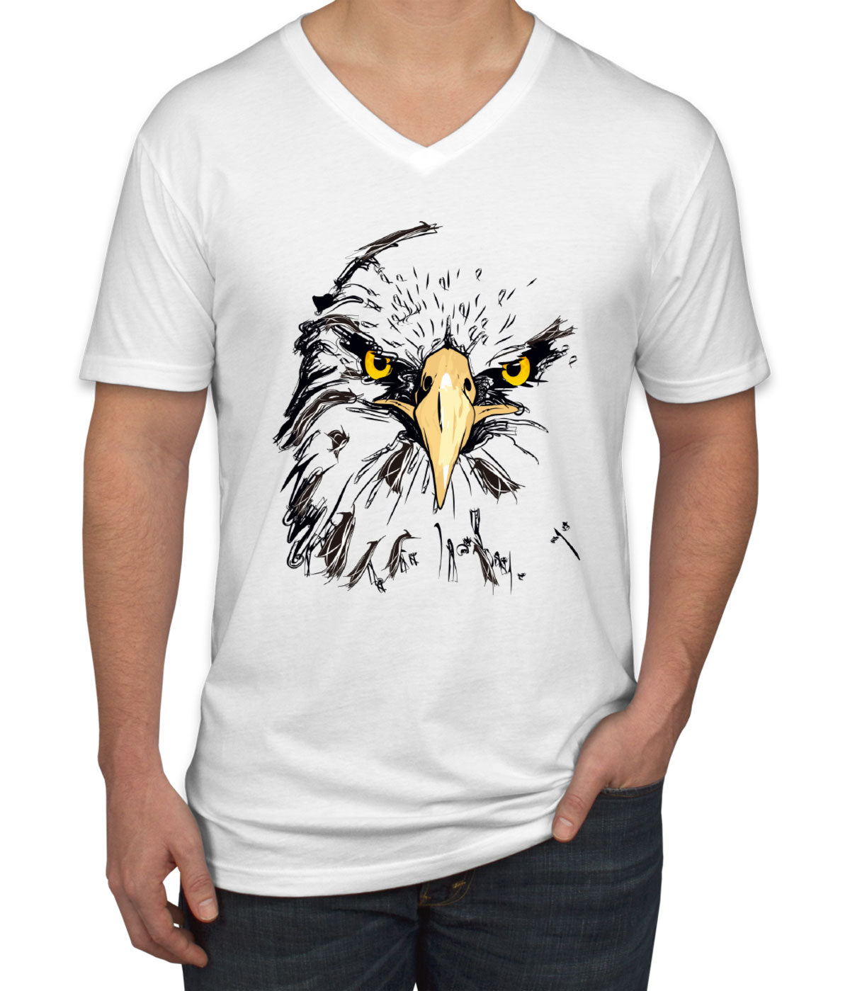 American Bald Eagle Patriotic Men's V Neck T-shirt