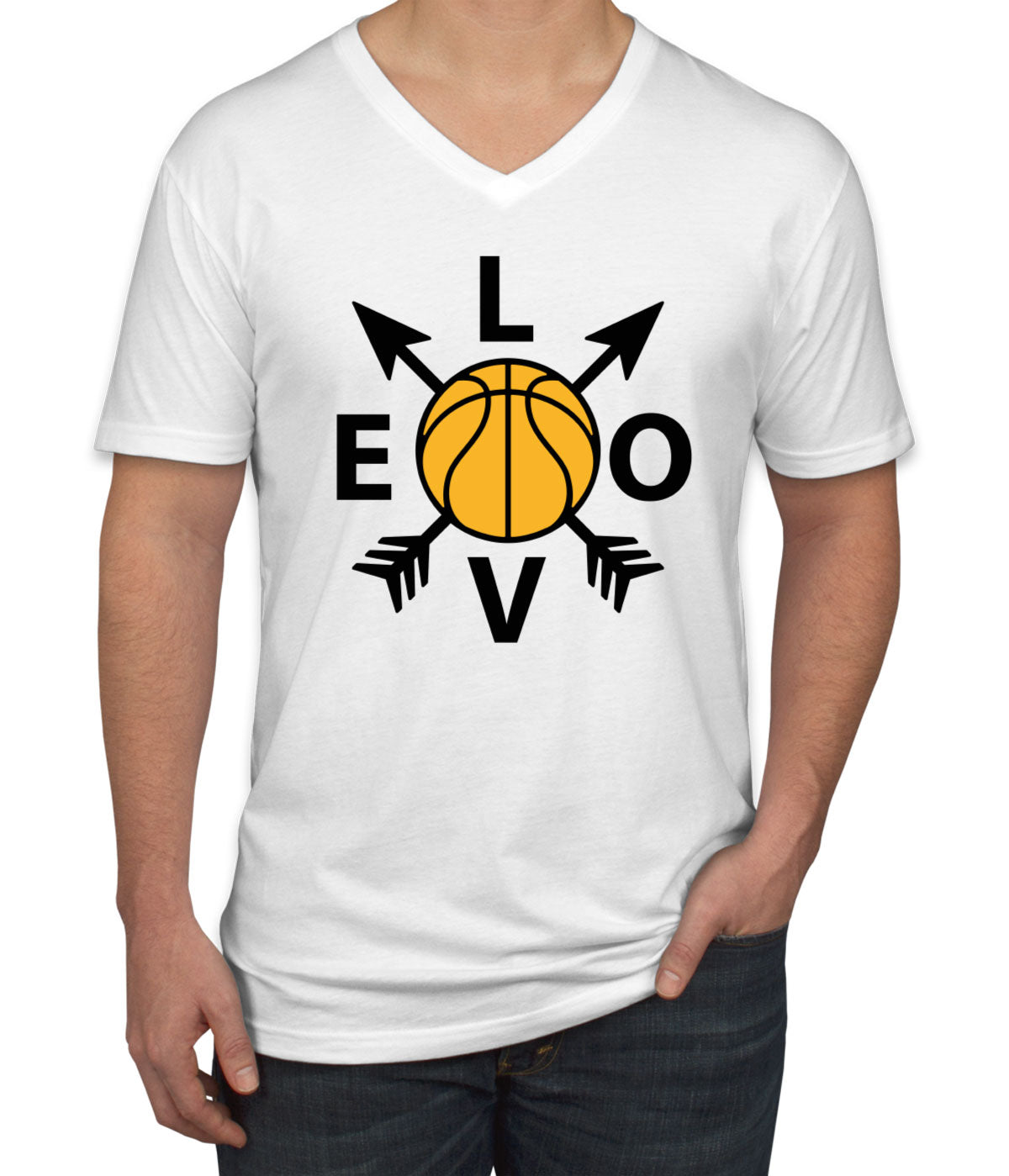 Basketball Love Men's V Neck T-shirt