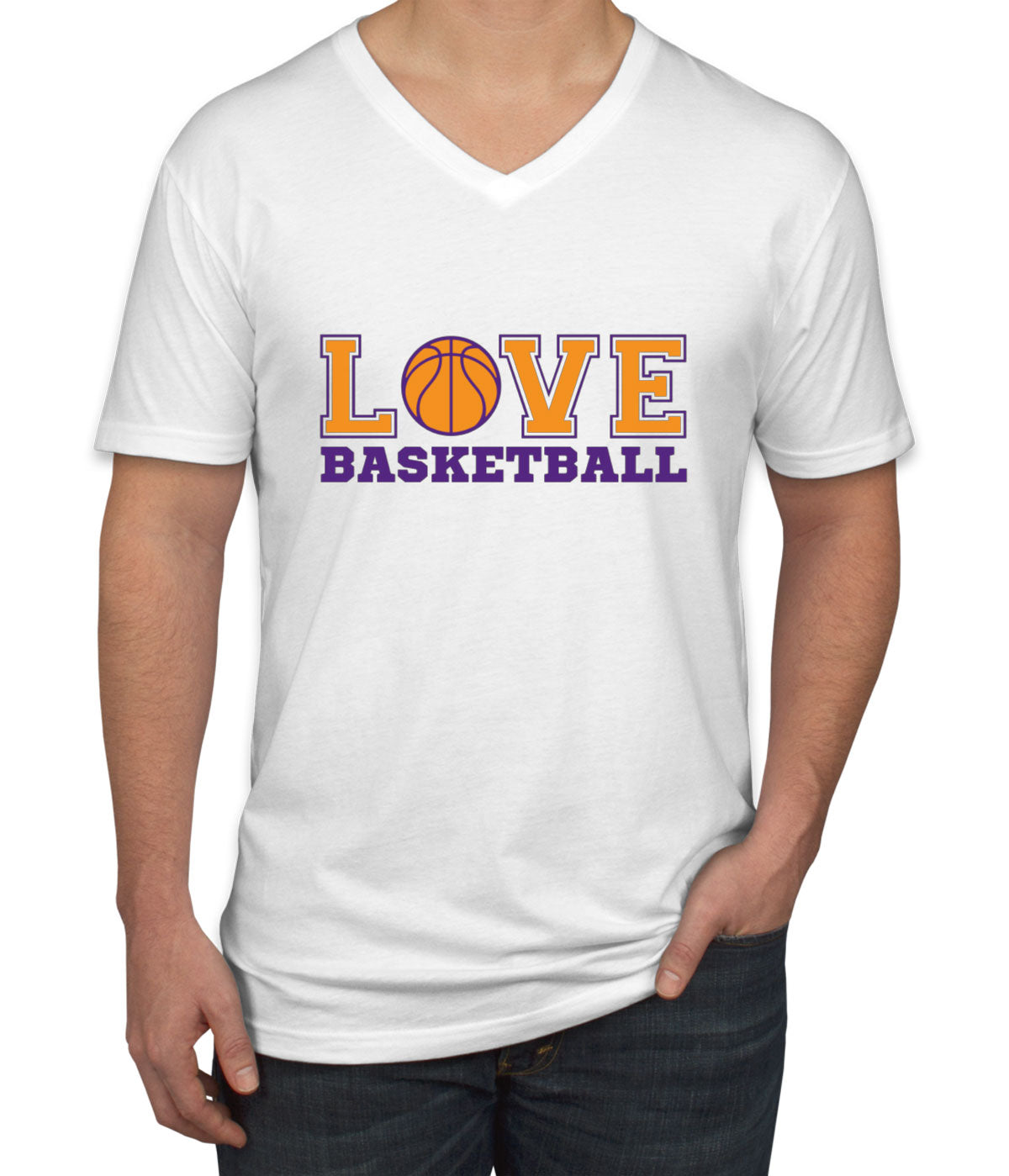 Basketball Love Men's V Neck T-shirt