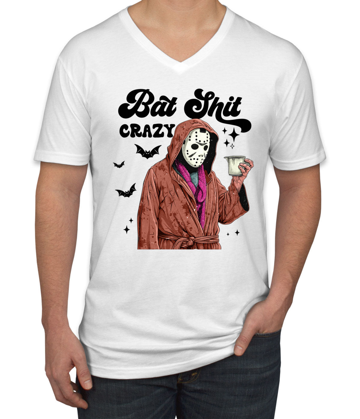 Bat Shit Crazy Jason Halloween Men's V Neck T-shirt