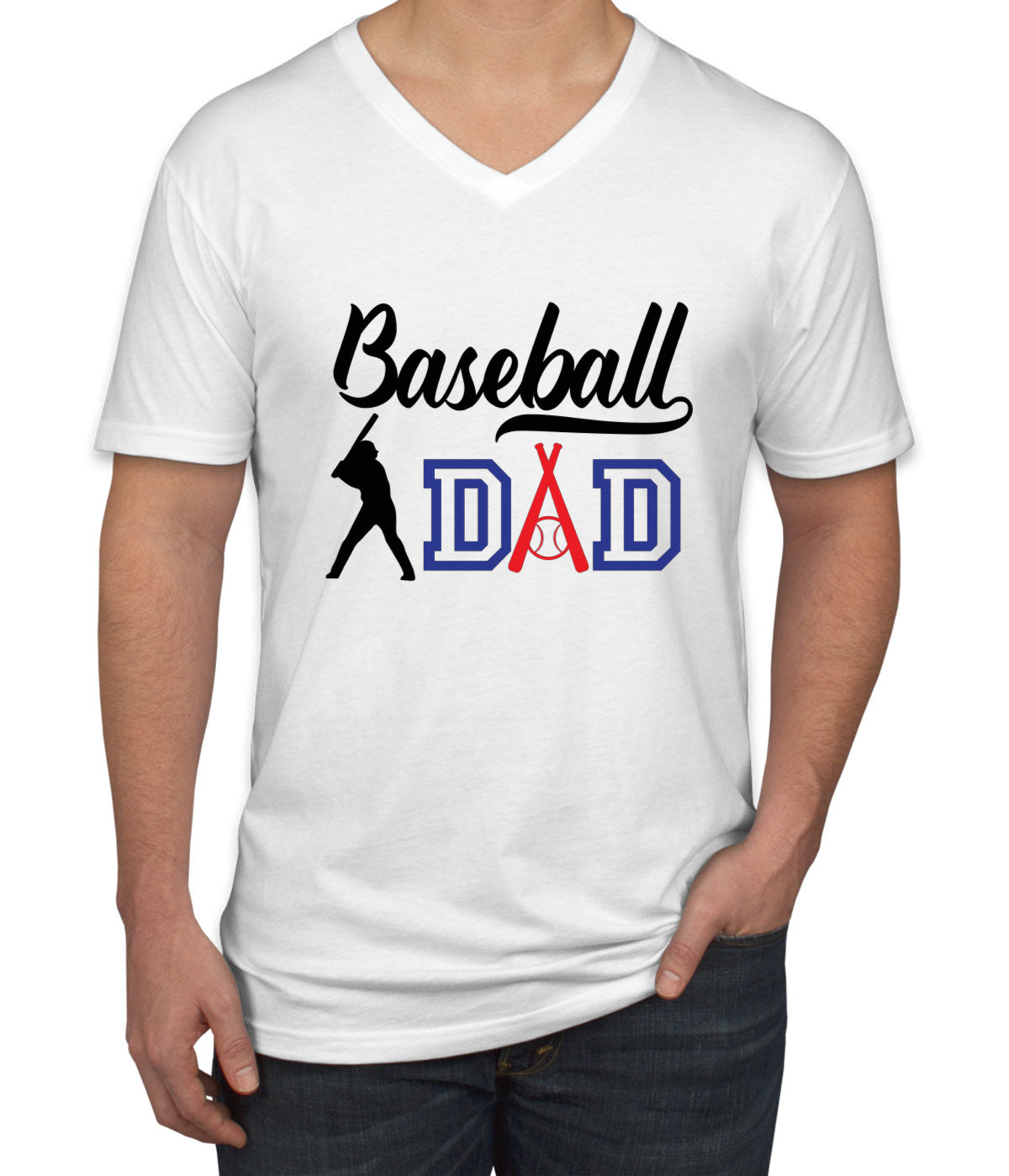 Baseball Dad Men's V Neck T-shirt