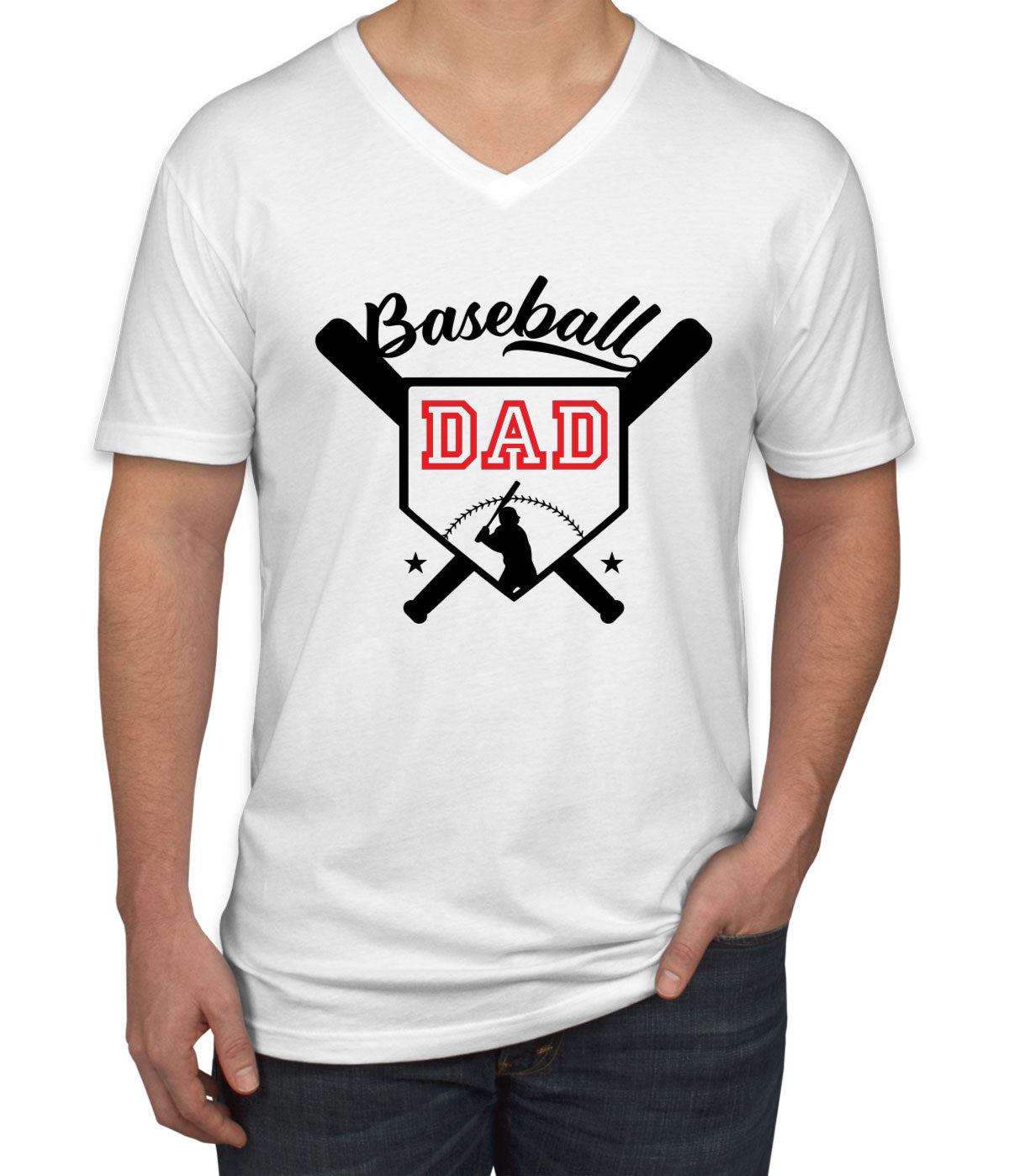 Baseball Dad Men's V Neck T-shirt