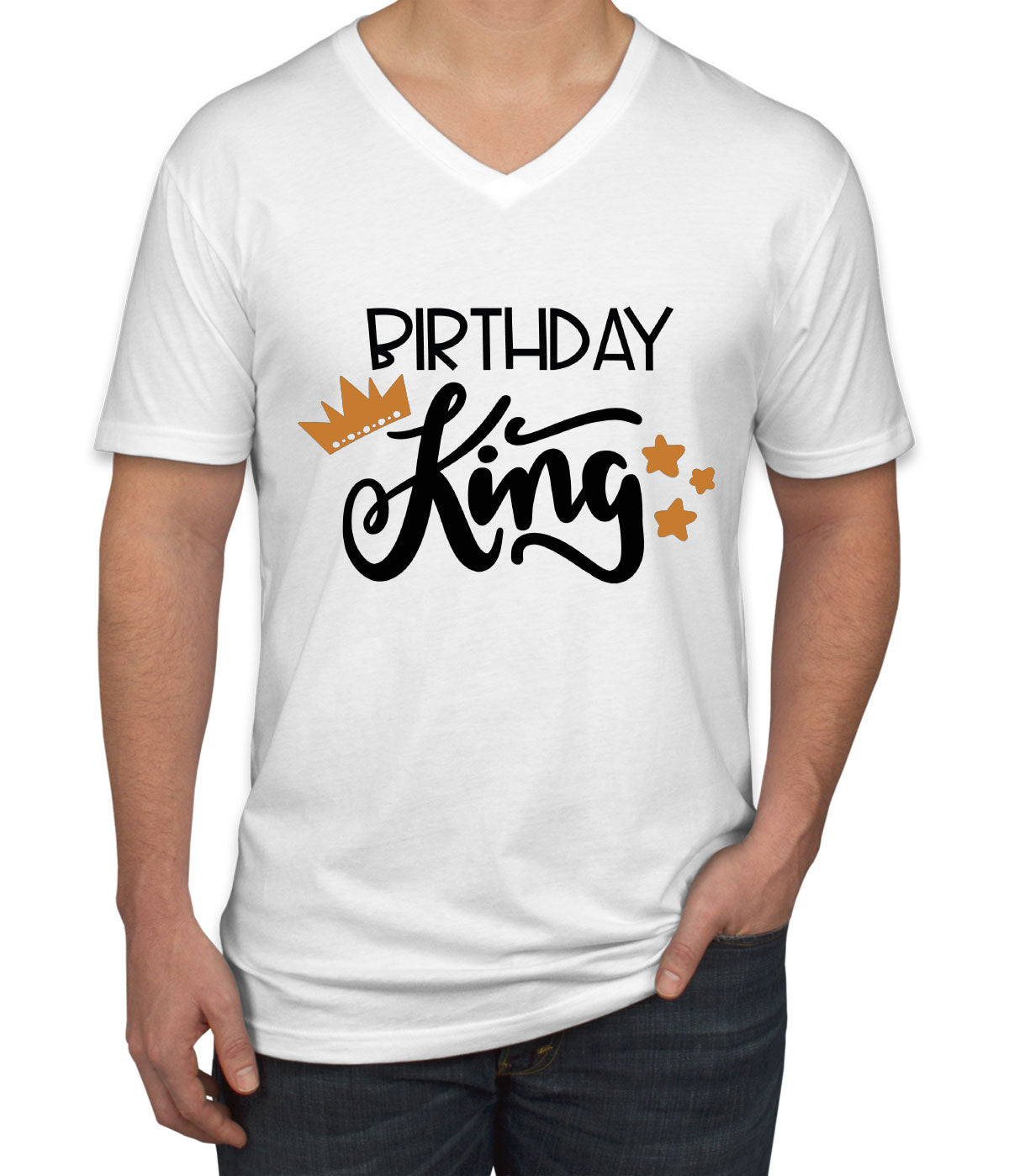 Birthday King Men's V Neck T-shirt