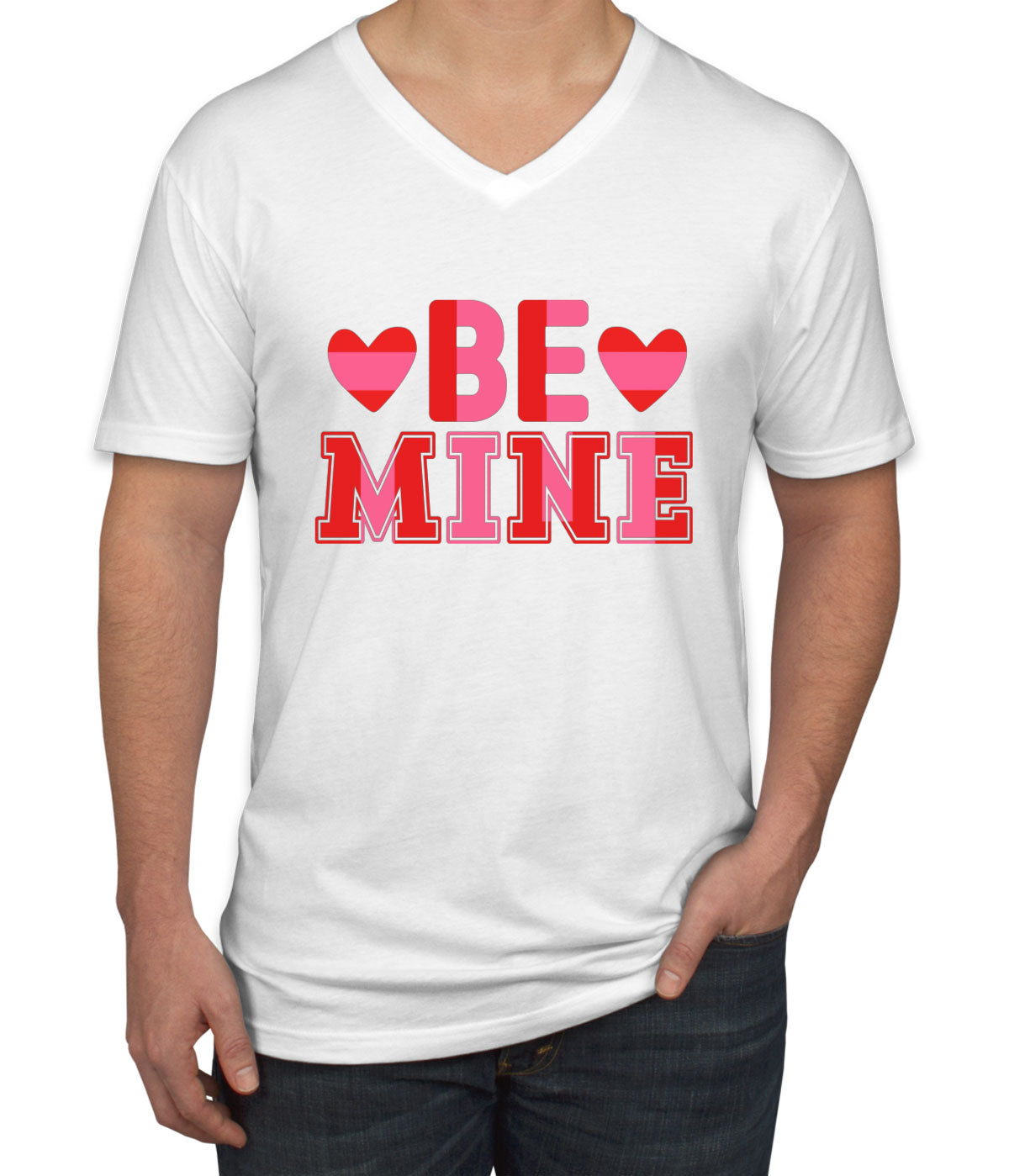 Be Mine Valentine's Day Men's V Neck T-shirt