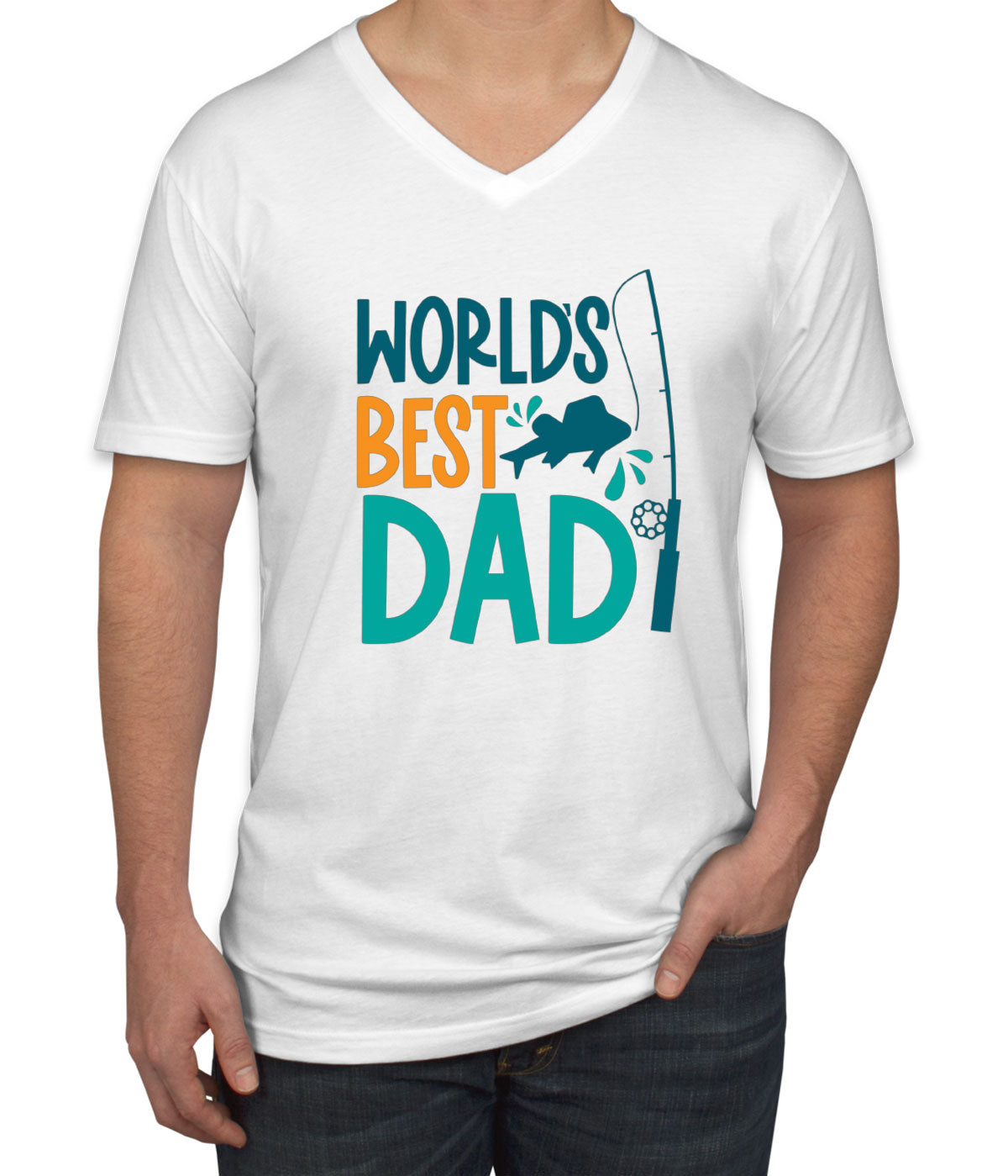 World's Best Dad Father's Day Men's V Neck T-shirt