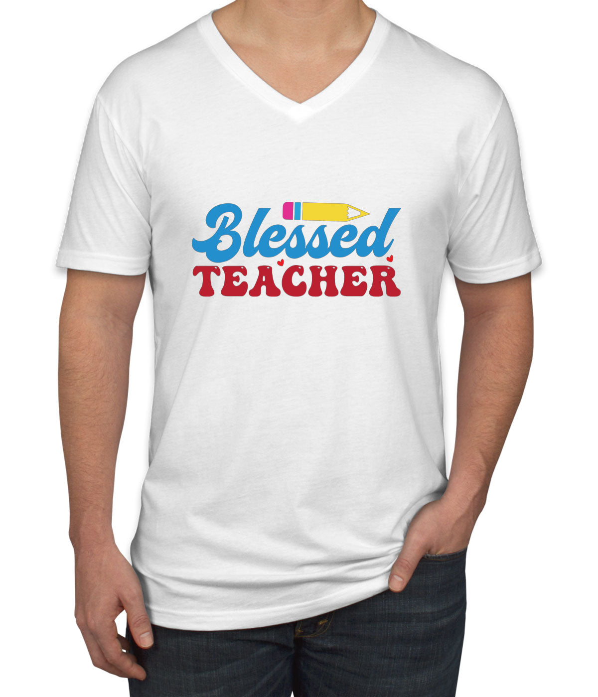 Blessed Teacher Men's V Neck T-shirt