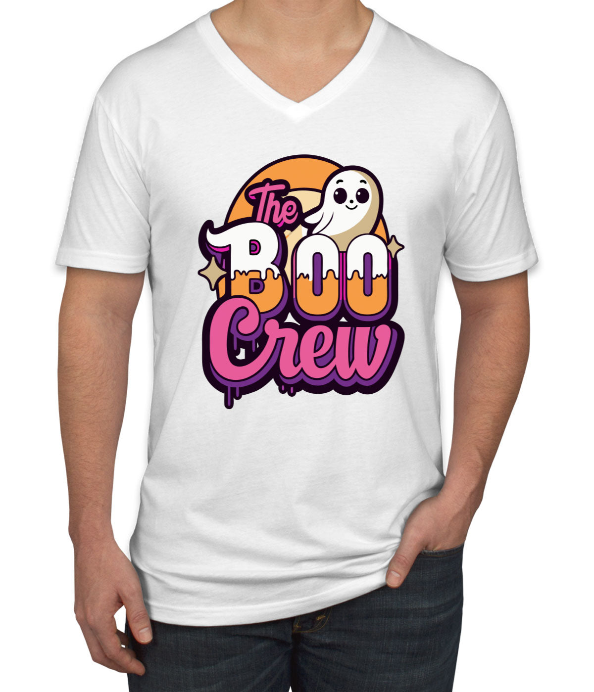 Boo Crew Halloween Men's V Neck T-shirt