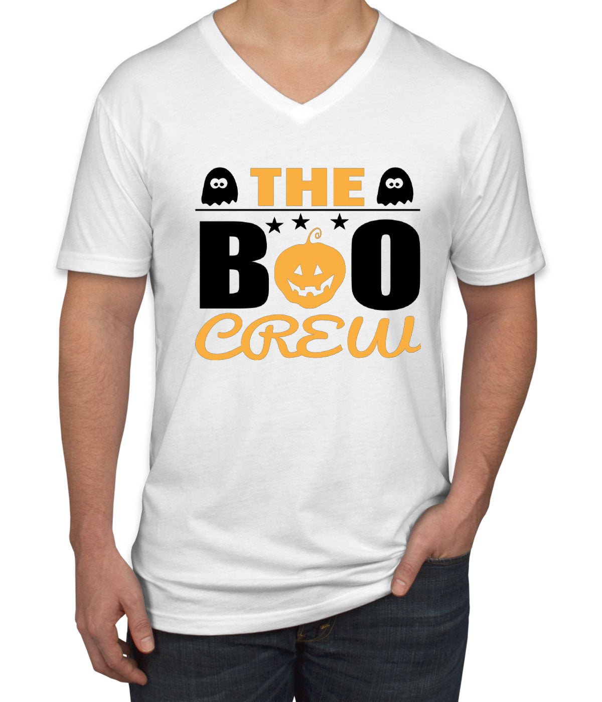 The Boo Crew Halloween Men's V Neck T-shirt